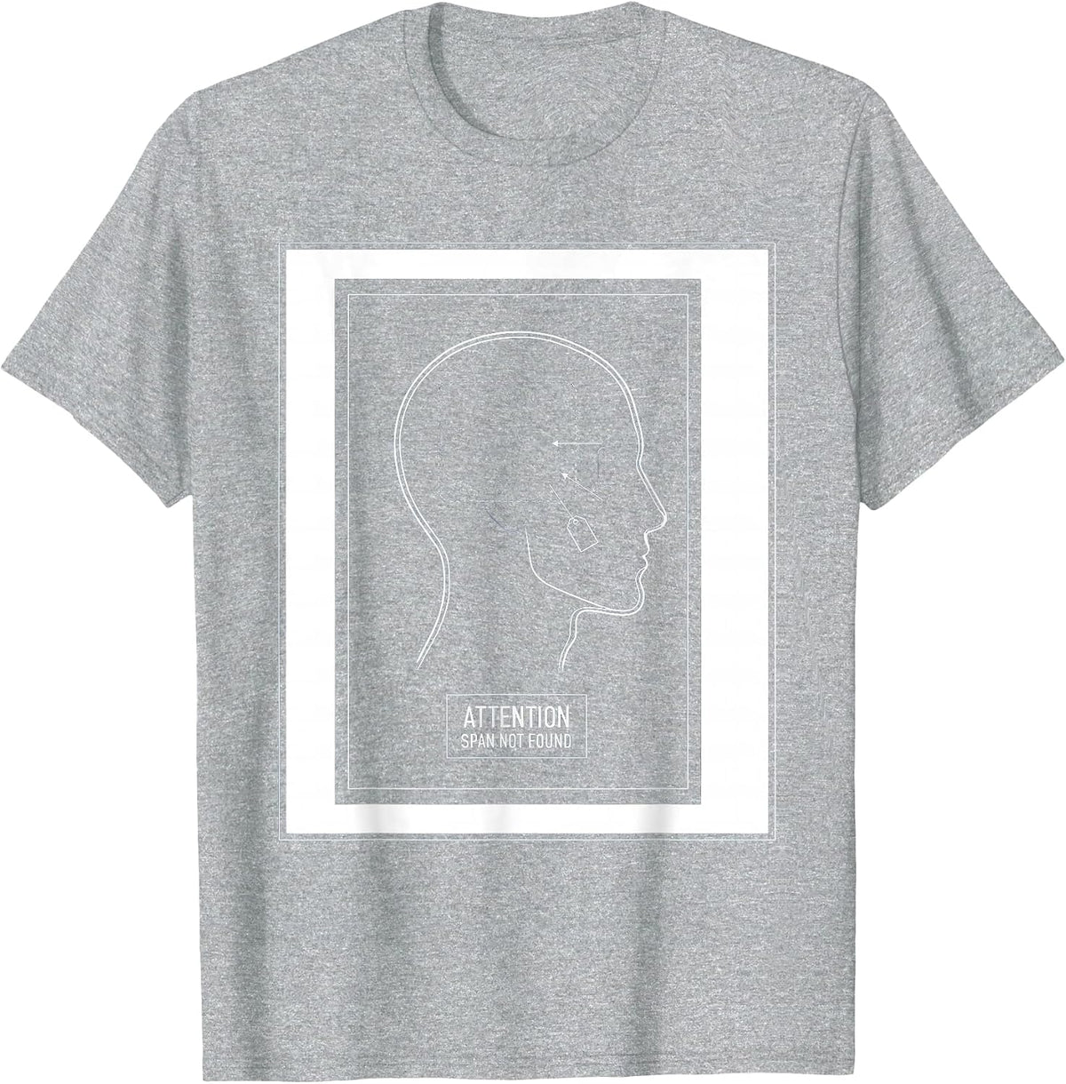 Men's Attention Span Not Found Funny Internet Brainrot Meme Gen Z T-Shirt - Heather Grey