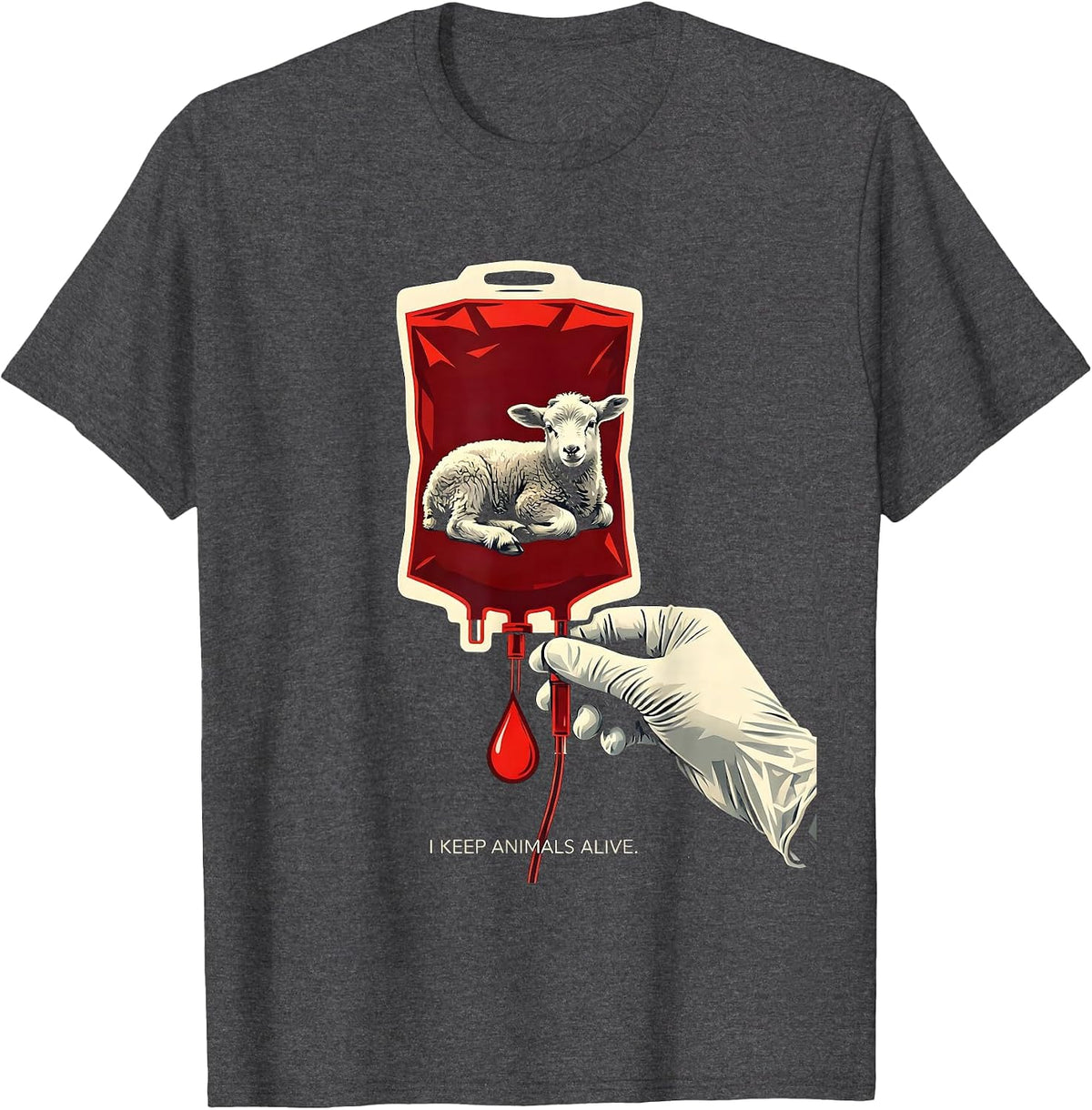 I Keep Animals Alive Funny Vet Tech Veterinary Medicine Gift T-Shirt - Dark Heather Grey