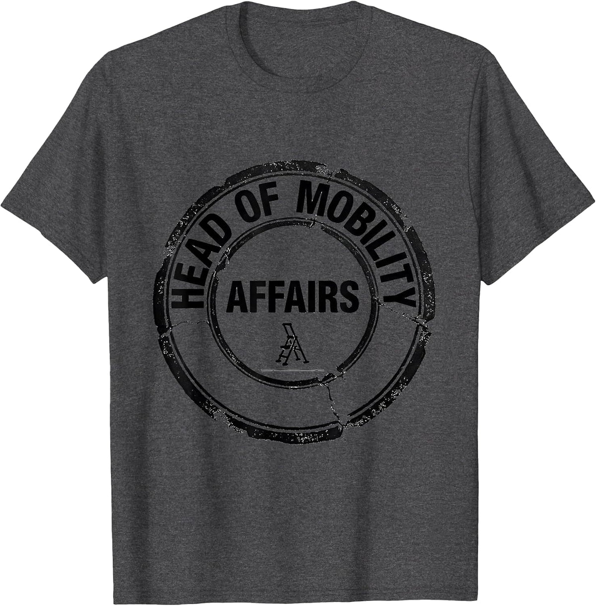 Men's Head Of Mobility Affairs Rubber Stamp Physical Therapist PT T-Shirt - Dark Heather Grey