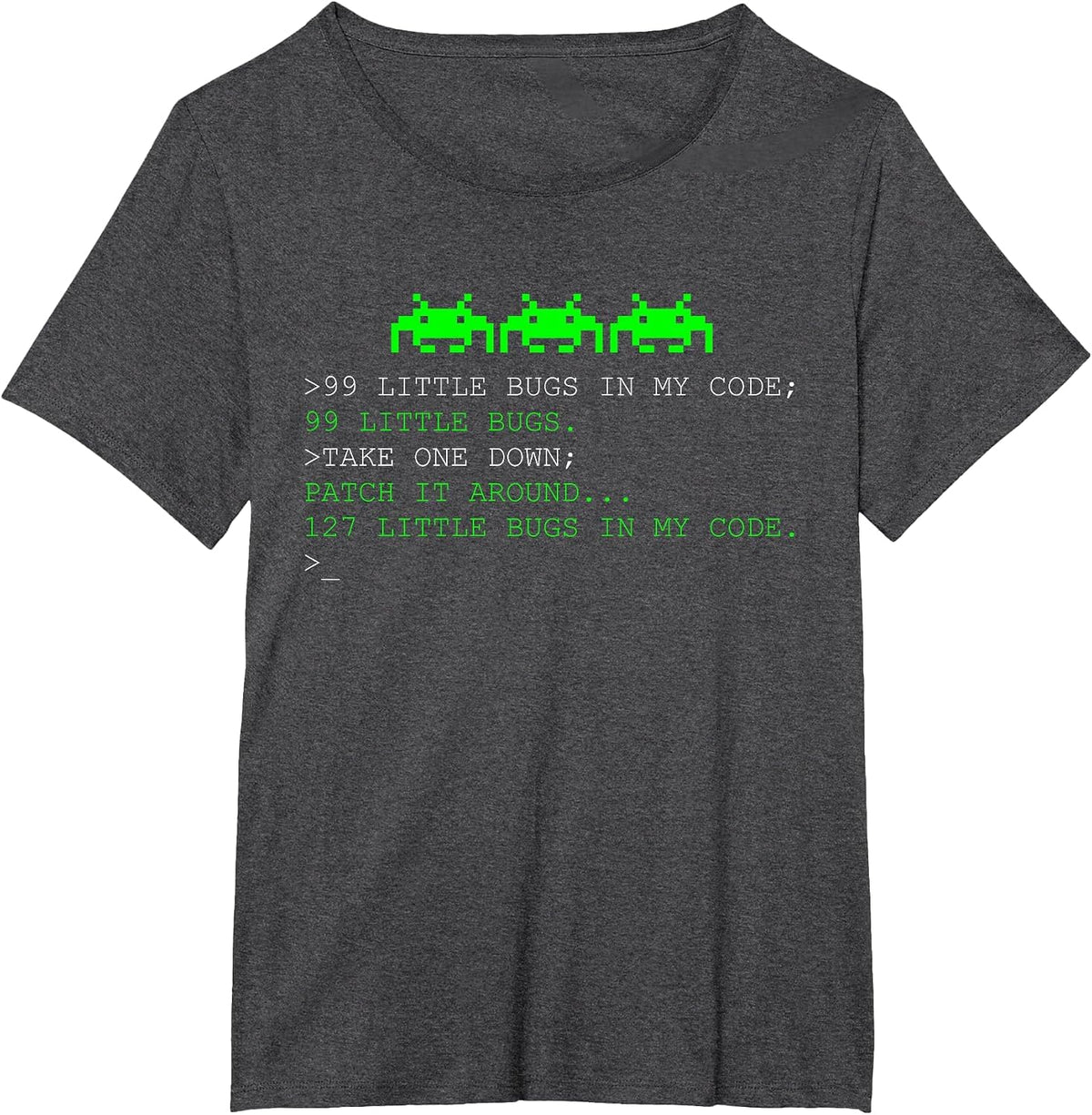 Programmer 99 Little Bugs in My Code T-Shirt - Dark Heather Grey