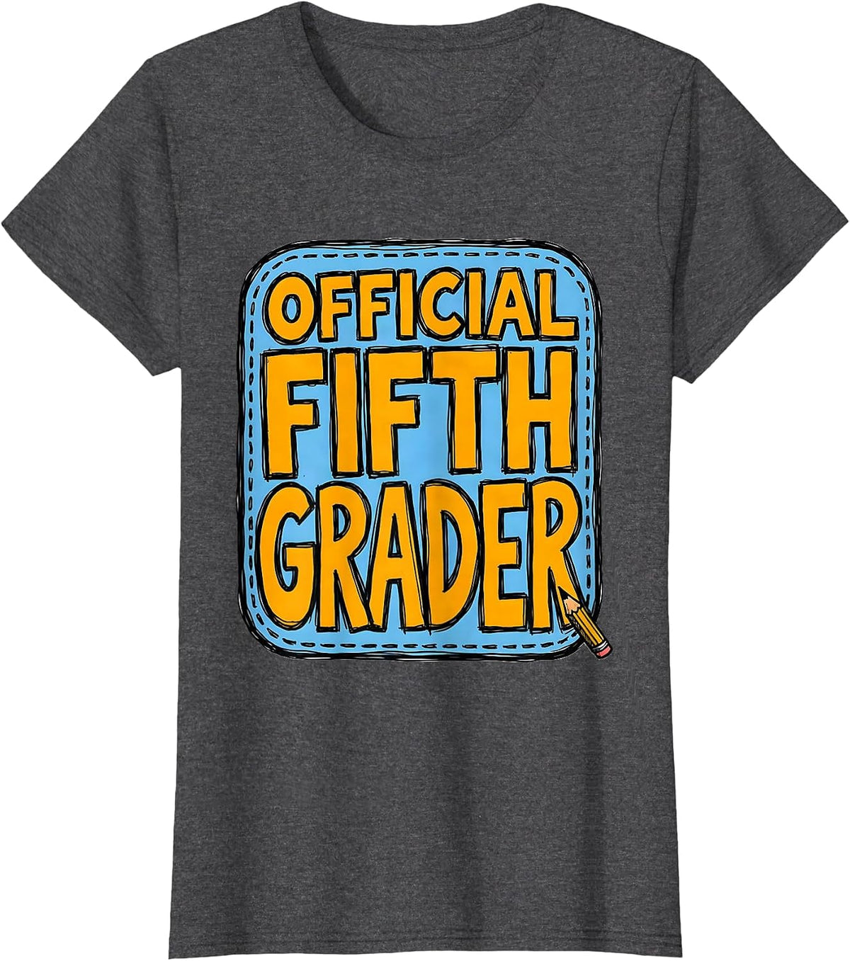 Women's Official Fifth Grader Back To School Kids Teacher First Day T-Shirt - Dark Heather Grey