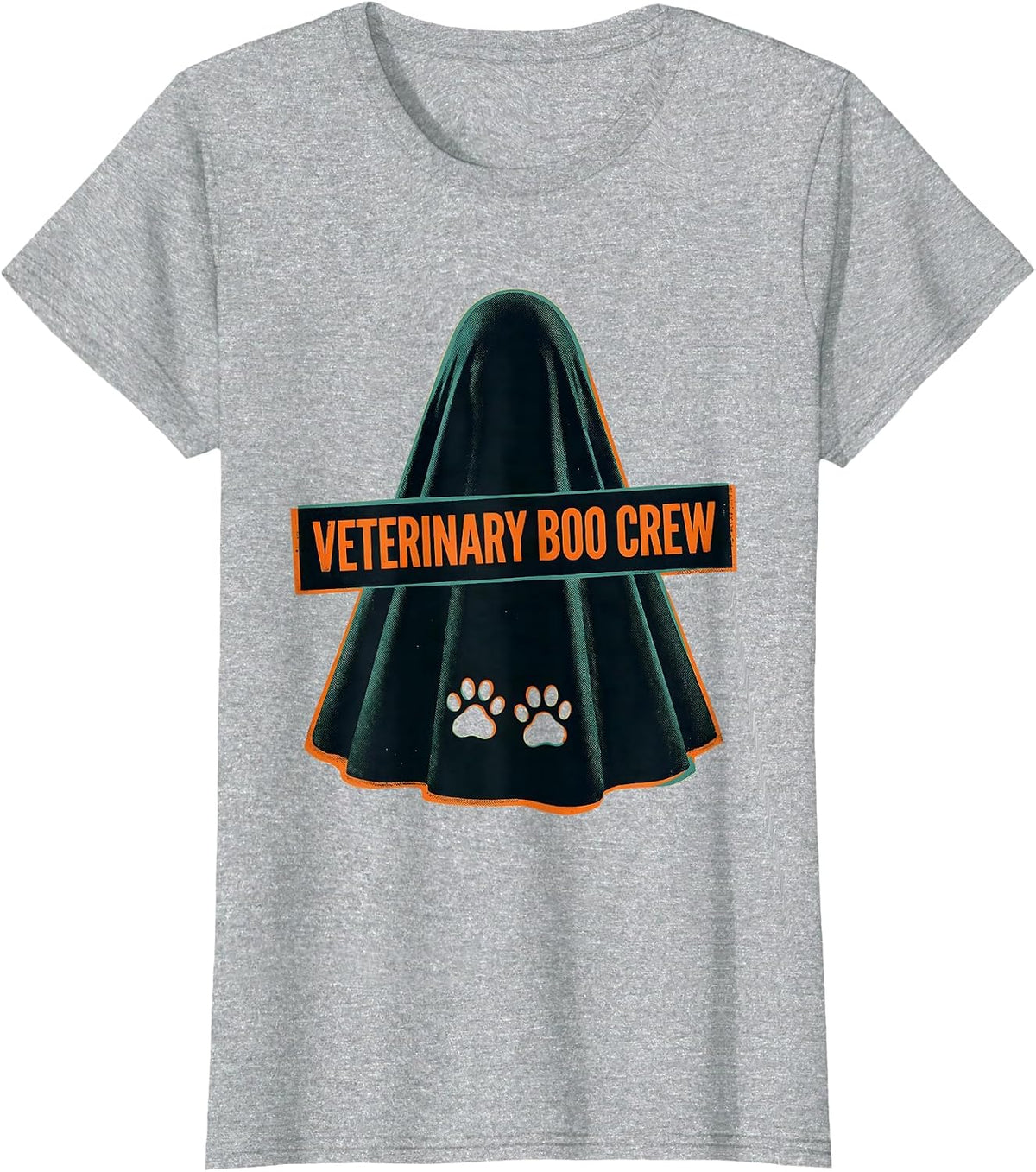 Veterinary Boo Crew Funny Vet Tech Halloween Workwear T-Shirt - Heather Grey