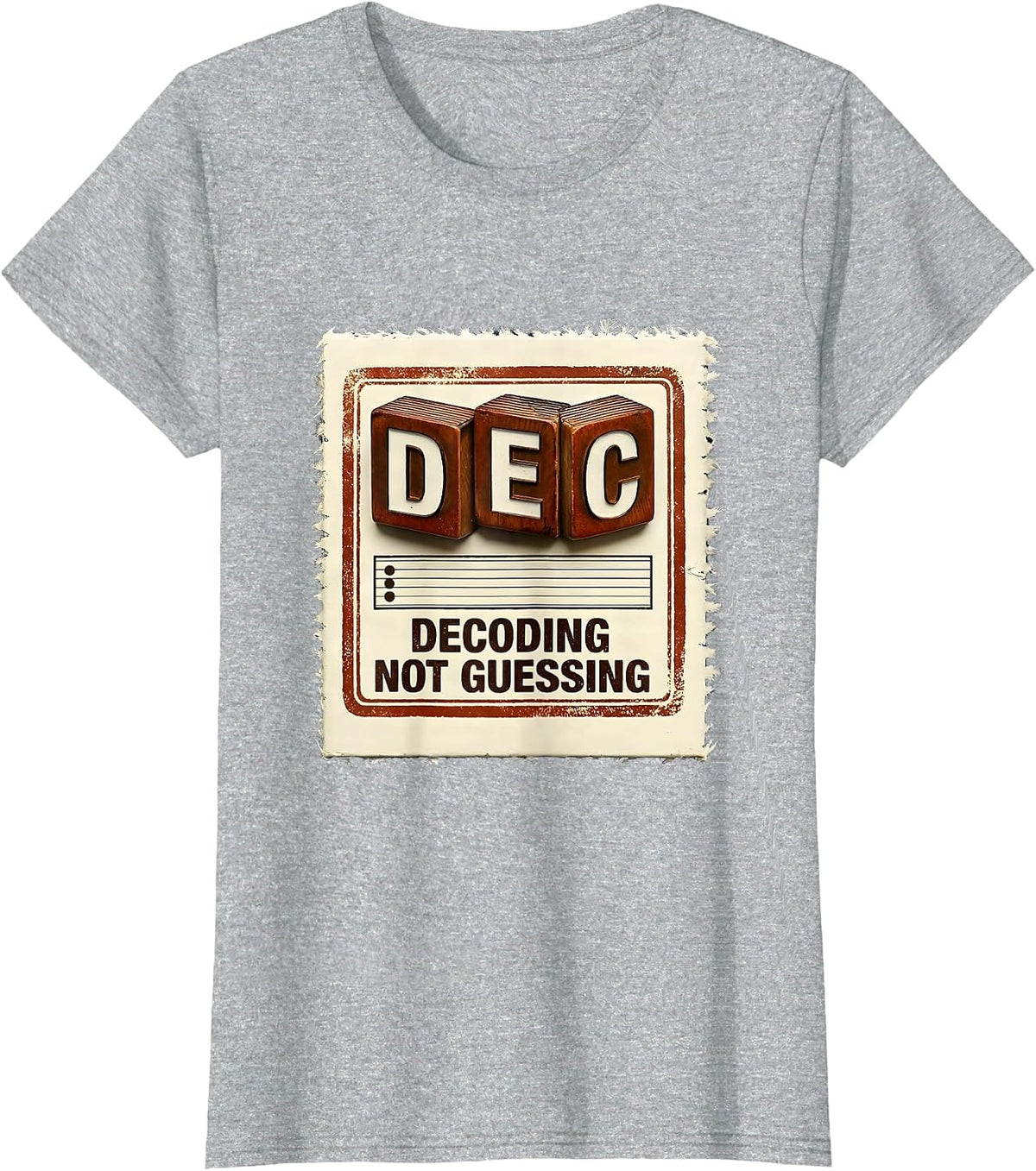 Women's Decoding, Not Guessing Funny Reading Teacher Literacy Humor T-Shirt - Heather Grey