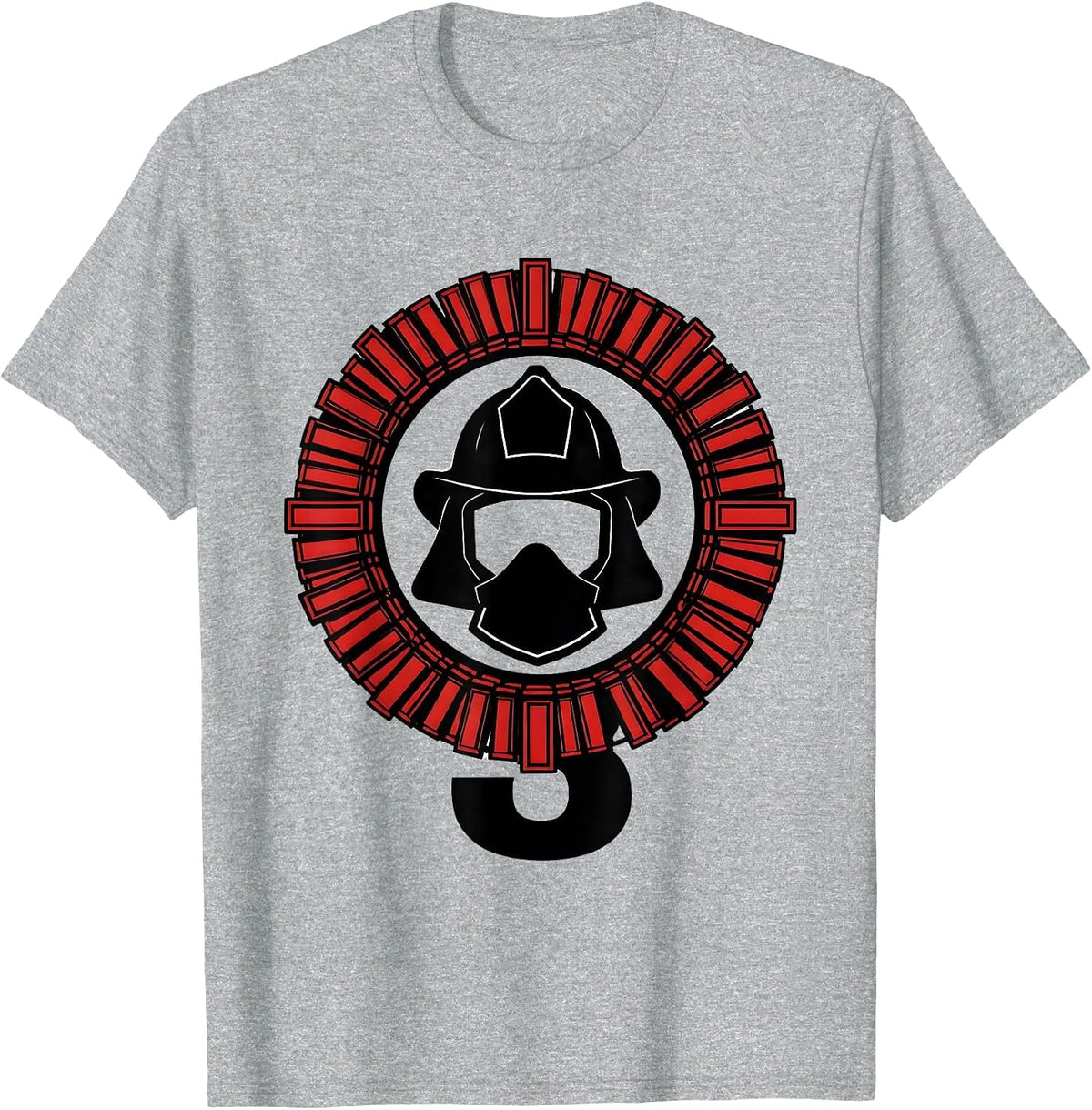 Men's Sealed Badge Firefighter Helmet Kids Birthday T-Shirt - Heather Grey