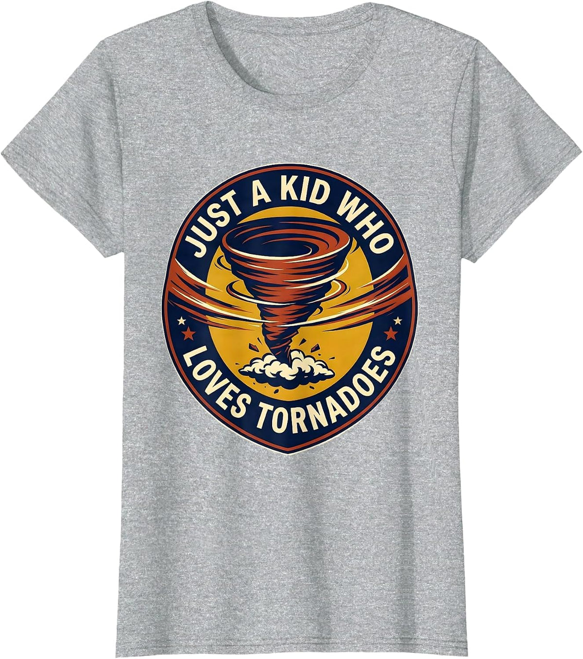 Just A Kid Who Loves Tornadoes Funny Storm Chaser T-Shirt - Heather Grey