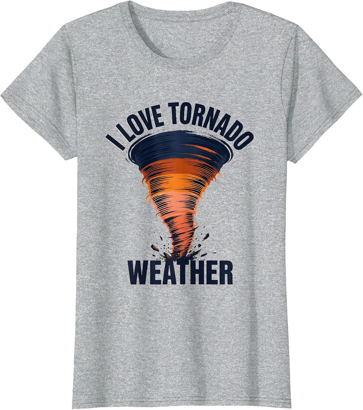 I Love Tornado Weather Bold Meteorology Enthusiast Storm T-Shirt - Heather Grey