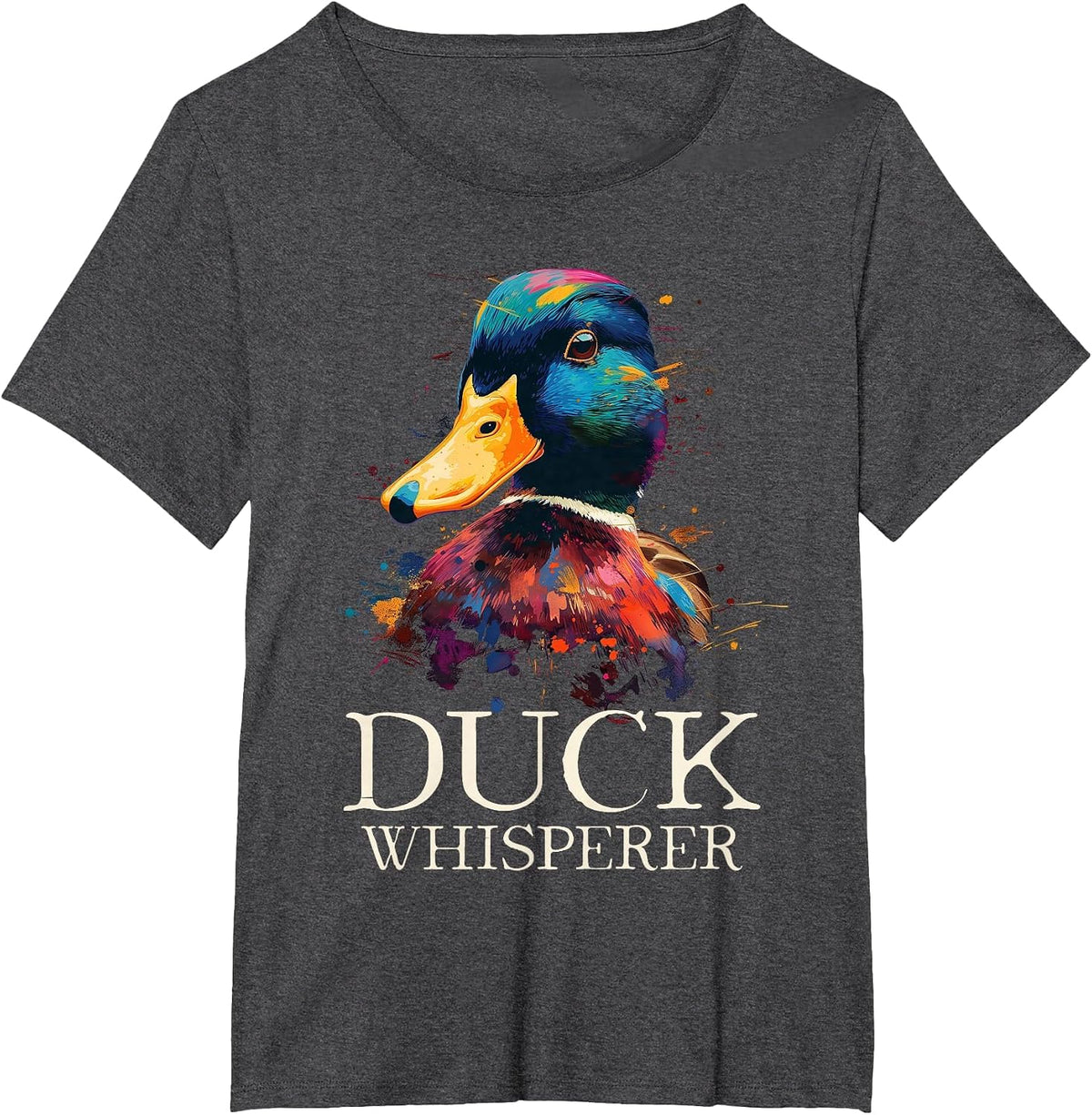 Duck Whisperer Funny Waterfowl Hunting Mallard Duck Hunter T-Shirt - Dark Heather Grey