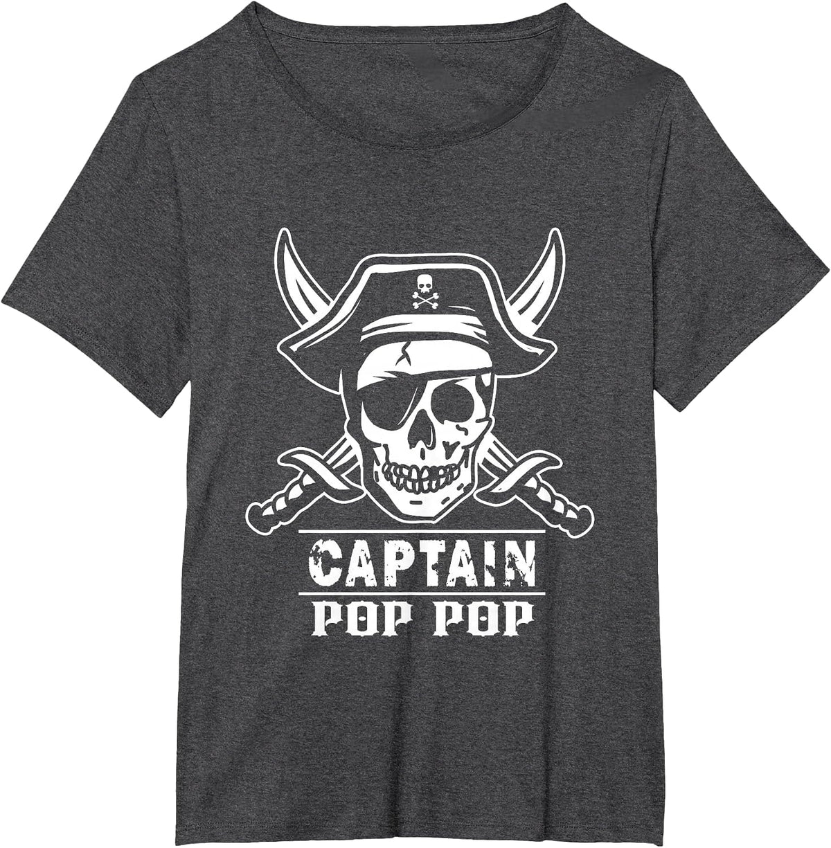 Pirate Captain Pop Pop Halloween Grandpa T-Shirt - Dark Heather Grey