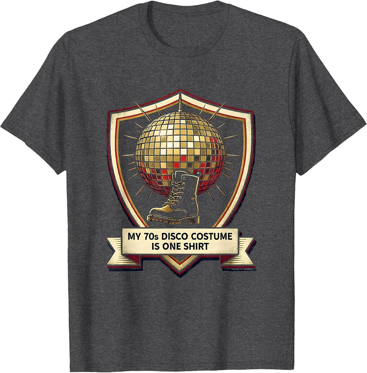 My 70s Disco Costume Is One Shirt Retro Party Humor T-Shirt - Dark Heather Grey