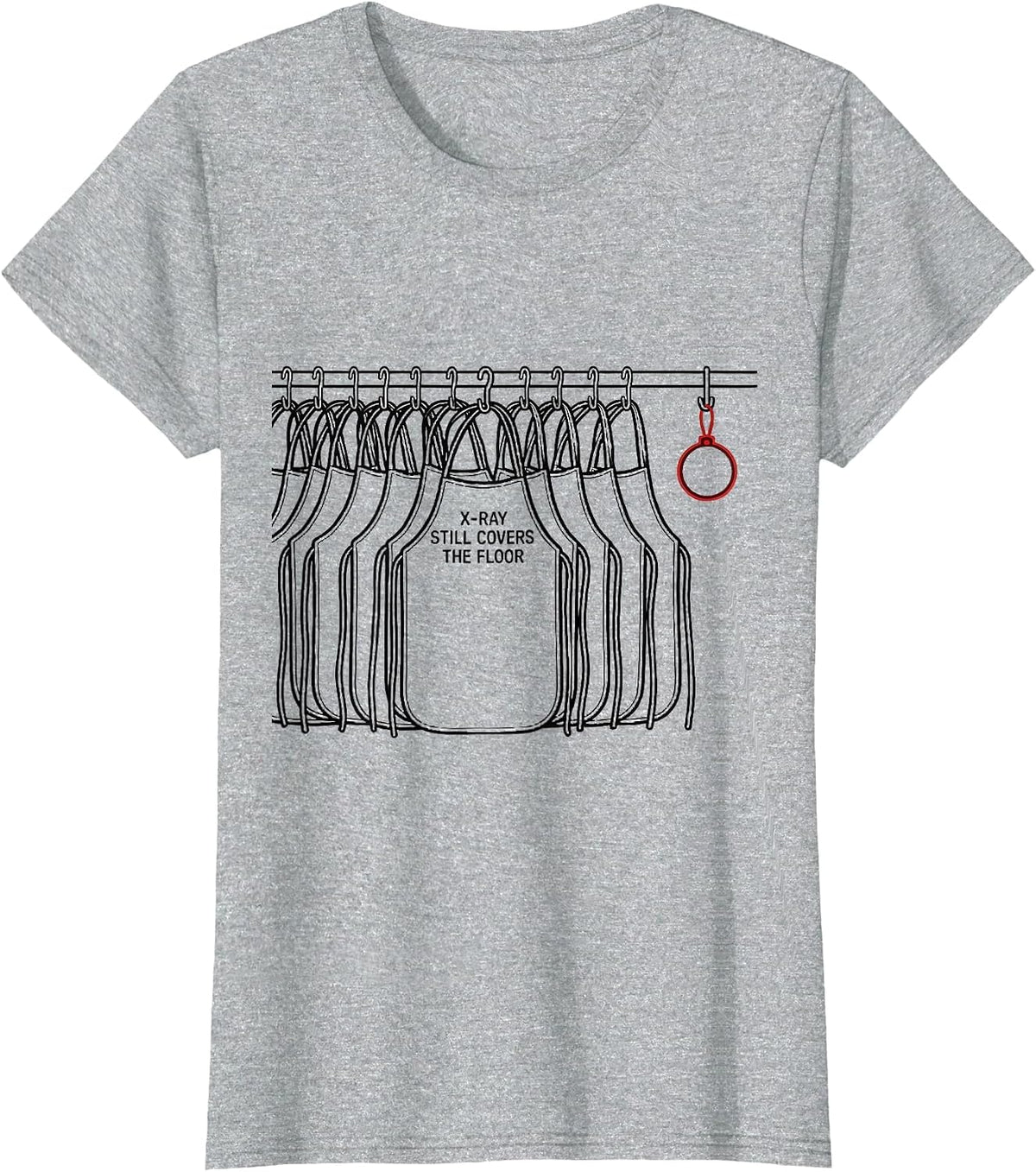 Women's X-Ray Still Covers The Floor Funny Radiology Tech Christmas T-Shirt - Heather Grey