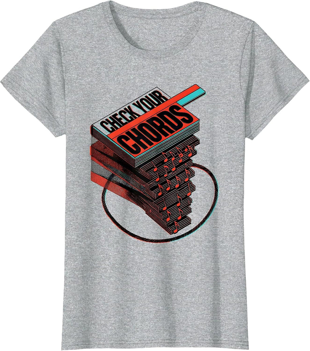 Check Your Chords Funny Music Teacher Gift Idea T-Shirt - Heather Grey