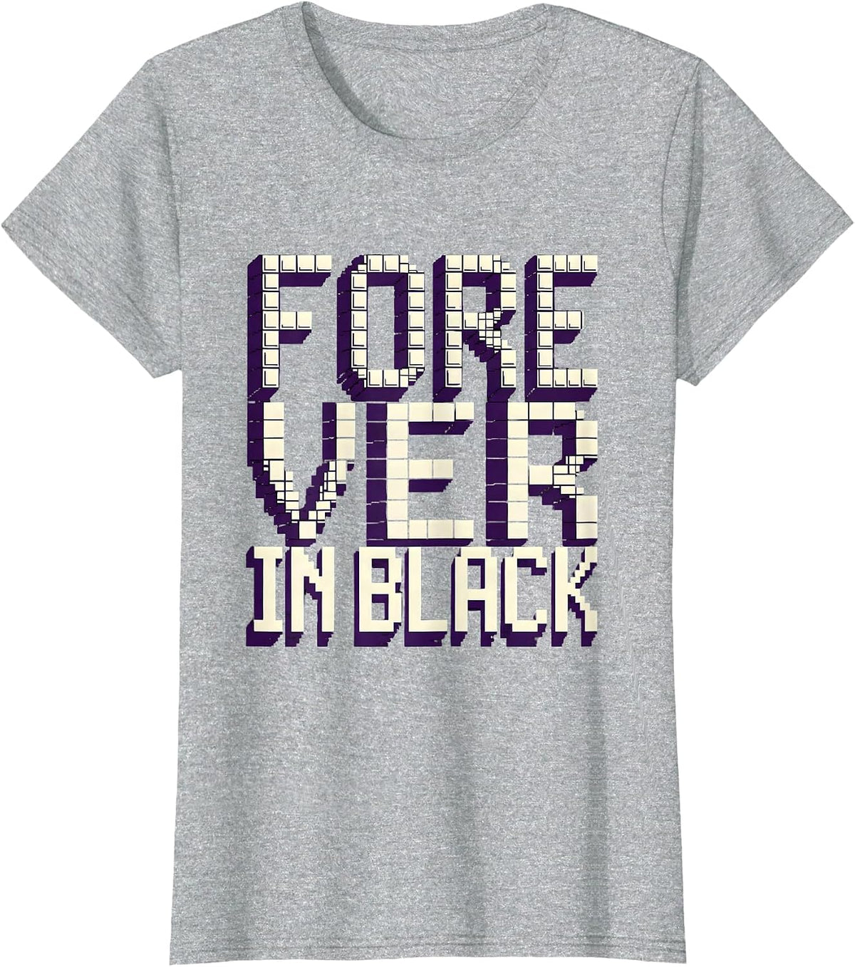Forever in Black Goth Dark Aesthetic Design T-Shirt - Heather Grey
