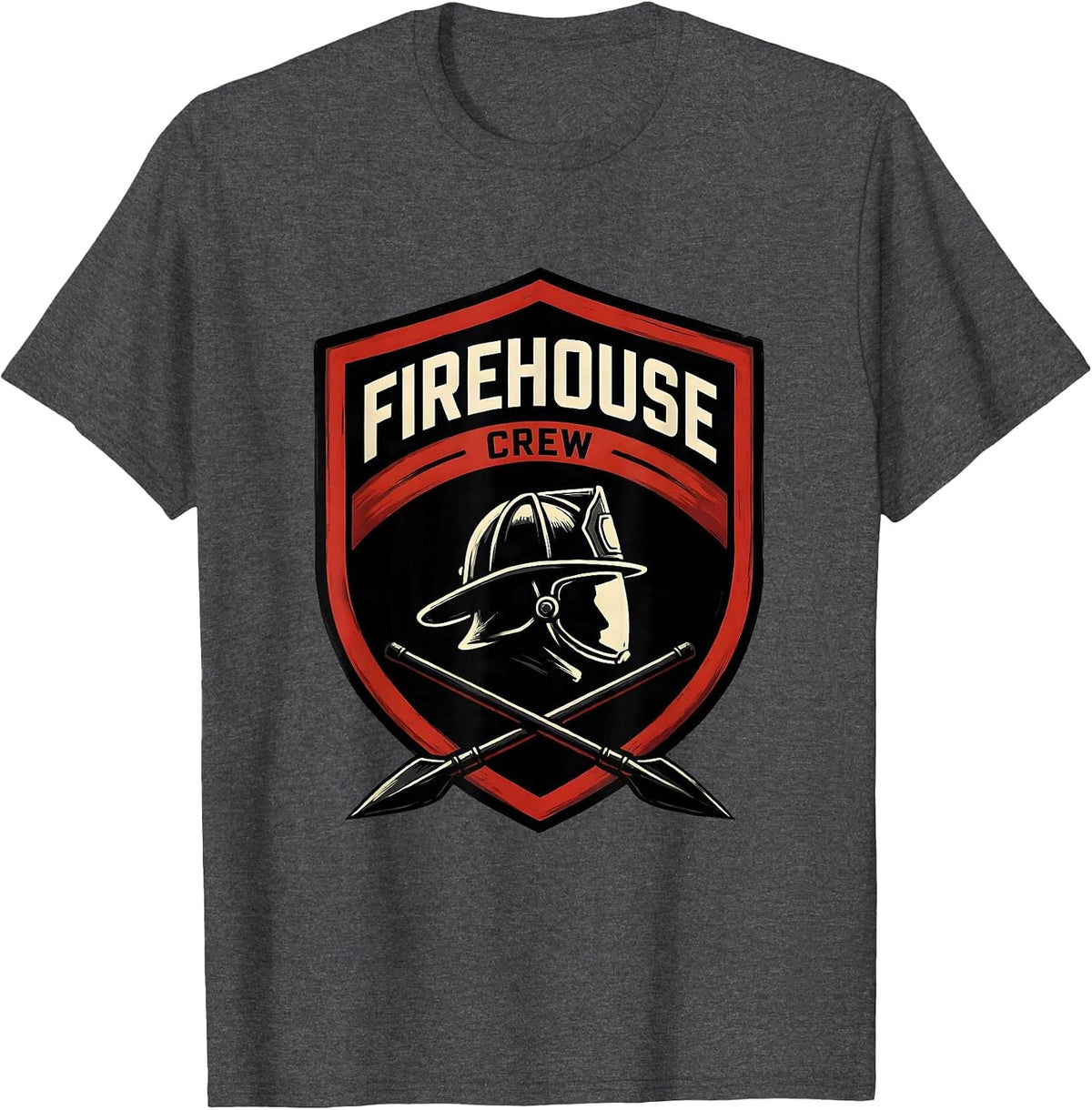 Firehouse Crew Sign Painter Firefighter Family Pride T-Shirt - Dark Heather Grey