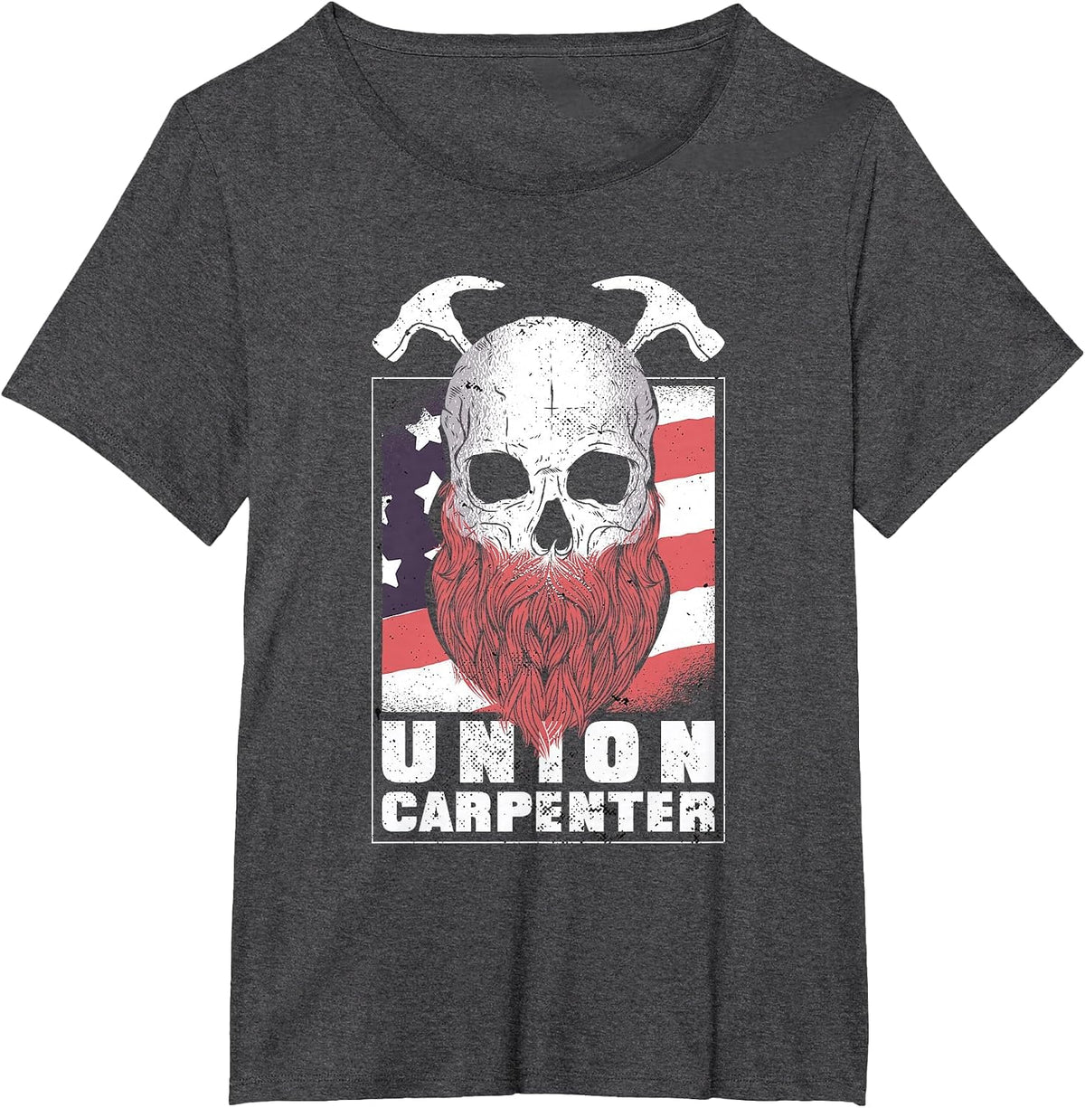 Union Carpenter Shirts for Men, American Men for Carpenters T-Shirt - Dark Heather Grey