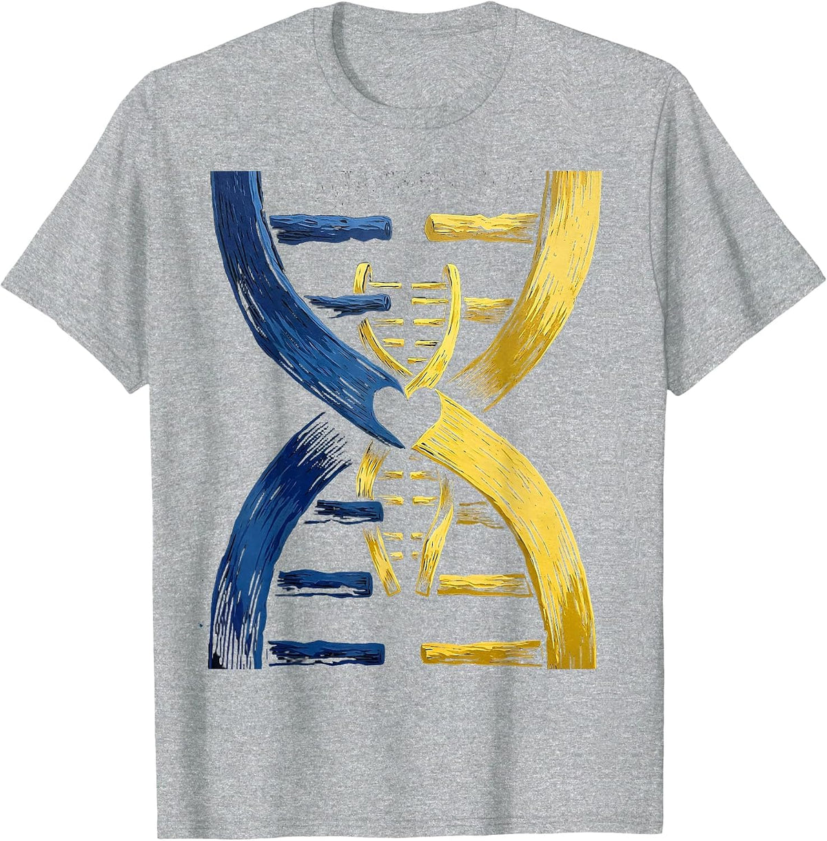 Men's Chromosome Interlock Heartfelt Down Syndrome Support T-Shirt - Heather Grey