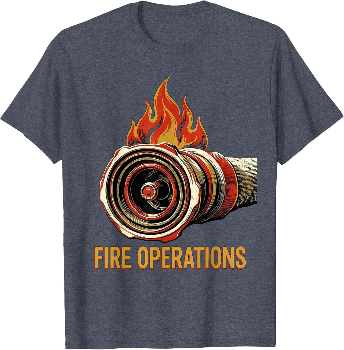 Fire Operations Screenprint Firefighter Humor Occupation T-Shirt - Heather Blue