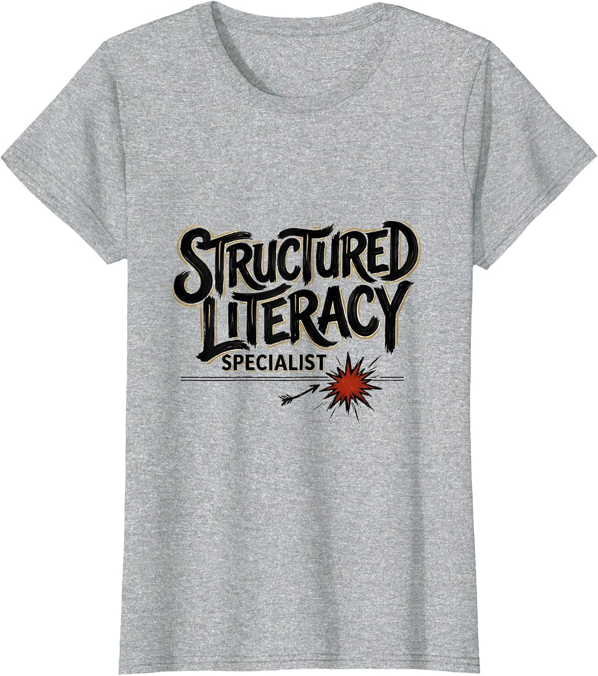 Structured Literacy Specialist Funny Reading Teacher T-Shirt - Heather Grey