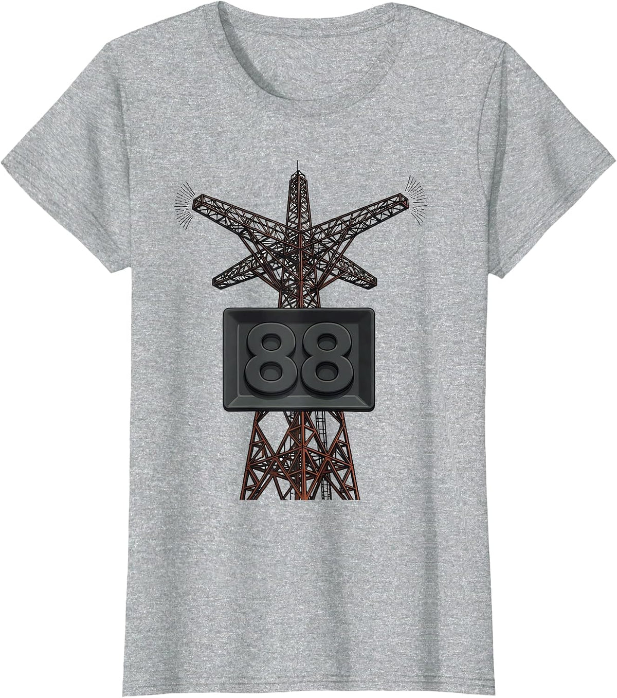 Women's 88 Patriotic Ham Radio Operator Hobbyist Humor T-Shirt - Heather Grey