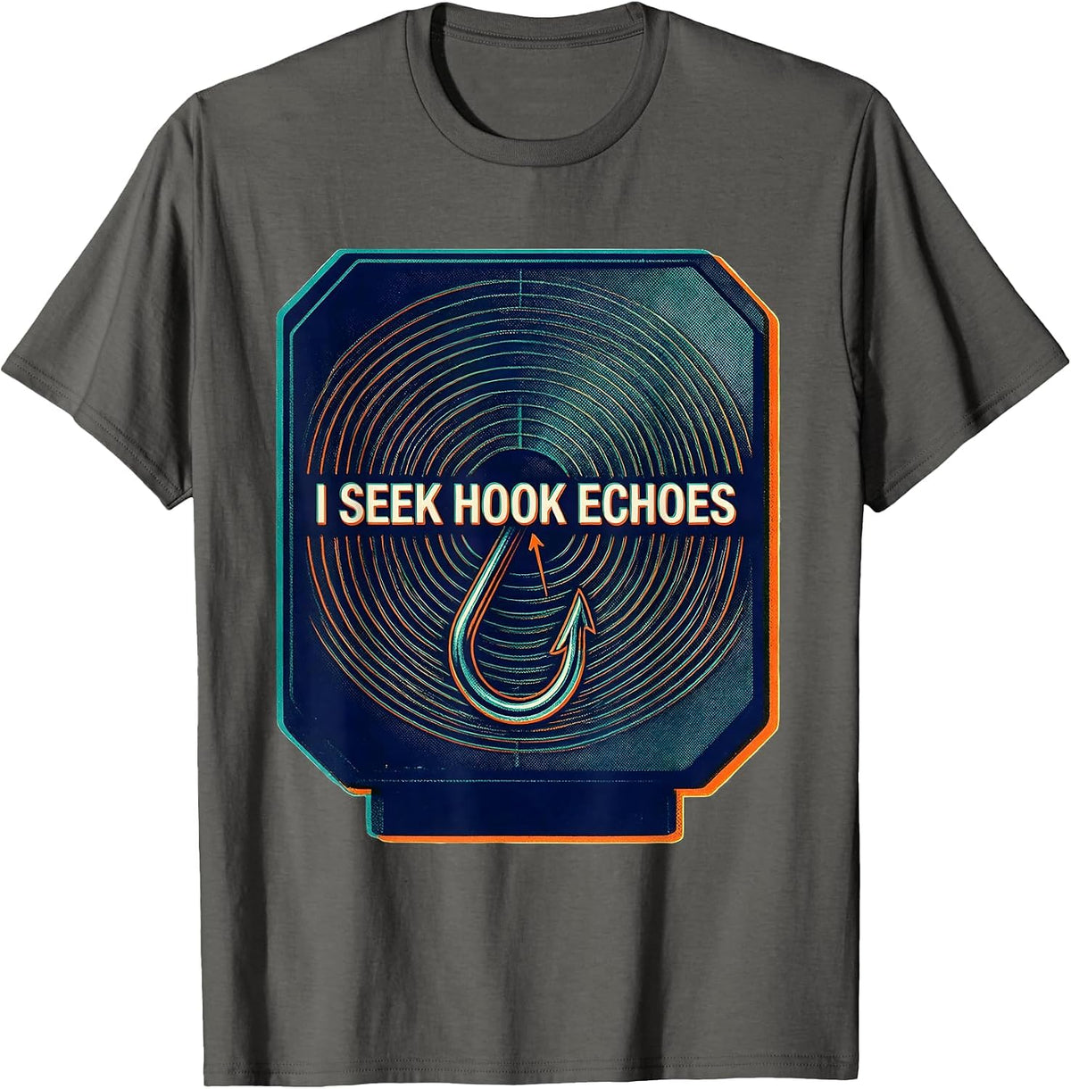 Men's I Seek Hook Echoes Risograph Tornado Storm Chaser T-Shirt - Asphalt Grey
