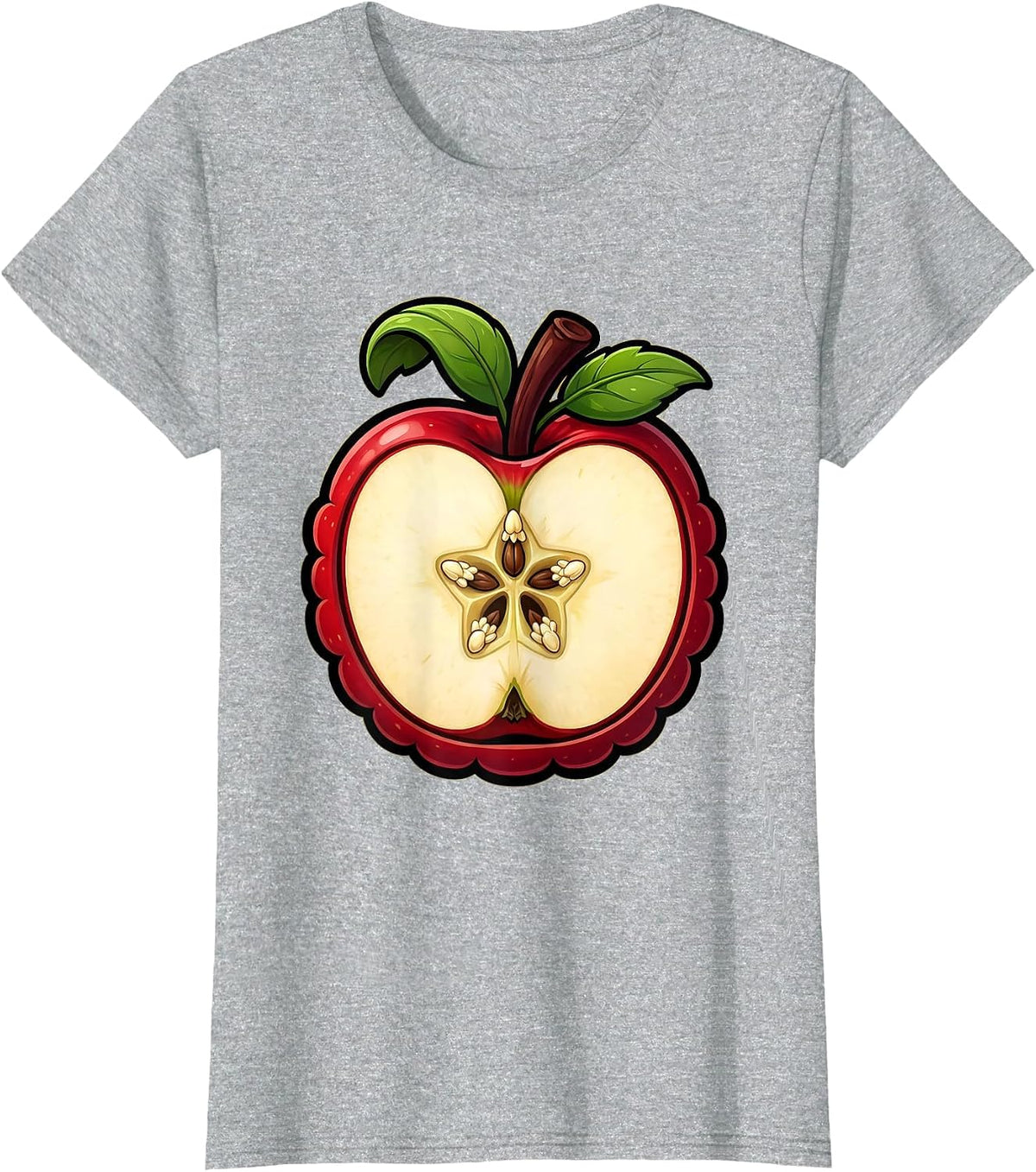 Apple Star Seed Pattern Play Is Learning Teacher T-Shirt - Heather Grey
