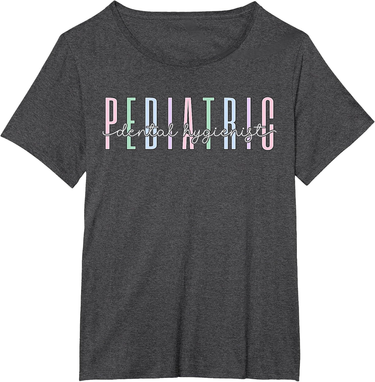 Retro Pediatric Dental Hygienist Dentist Assistant Student T-Shirt - Dark Heather Grey