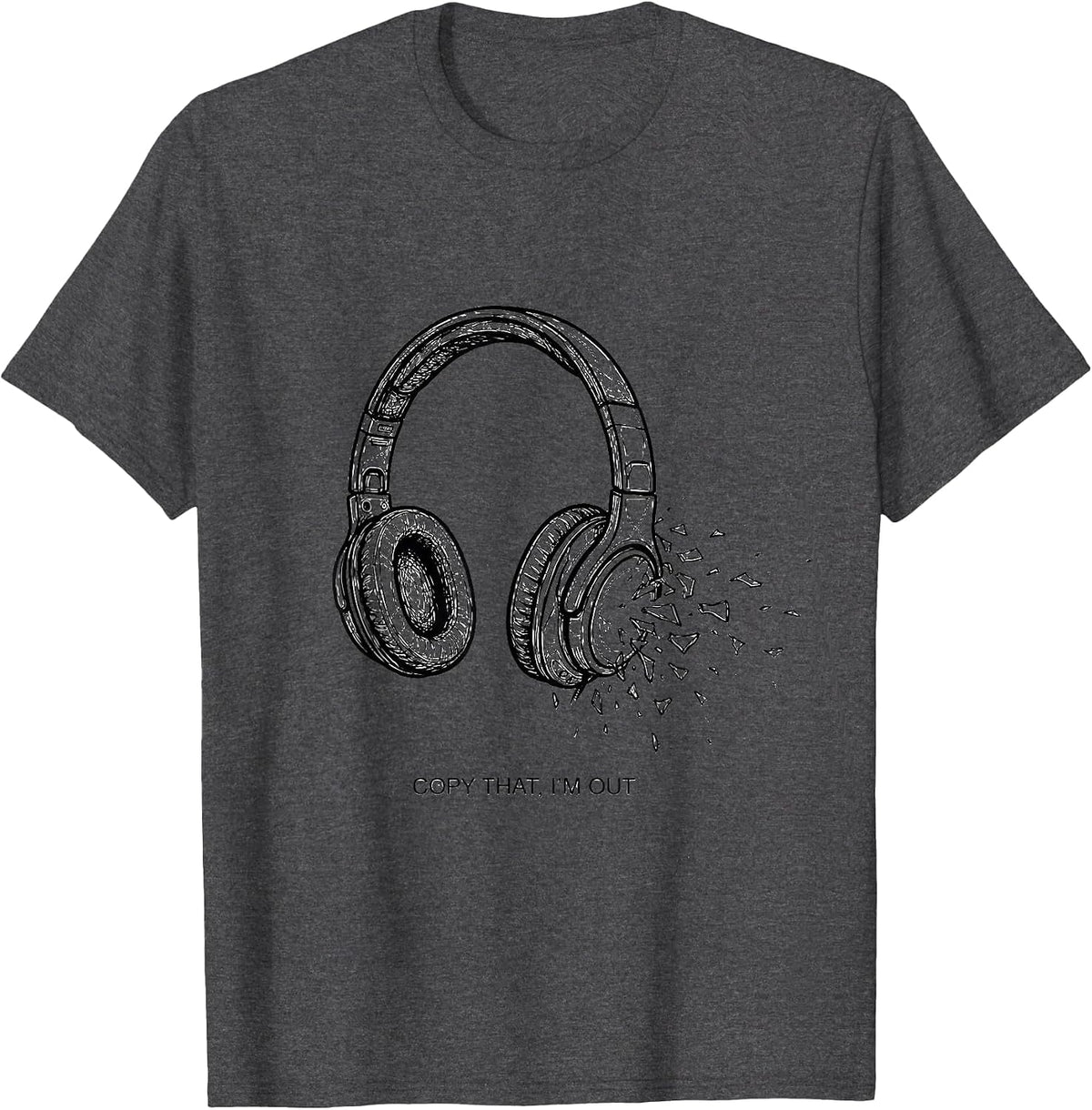 Men's Copy That, I'm Out Funny Ham Radio Operator Hobbyist Humor T-Shirt - Dark Heather Grey