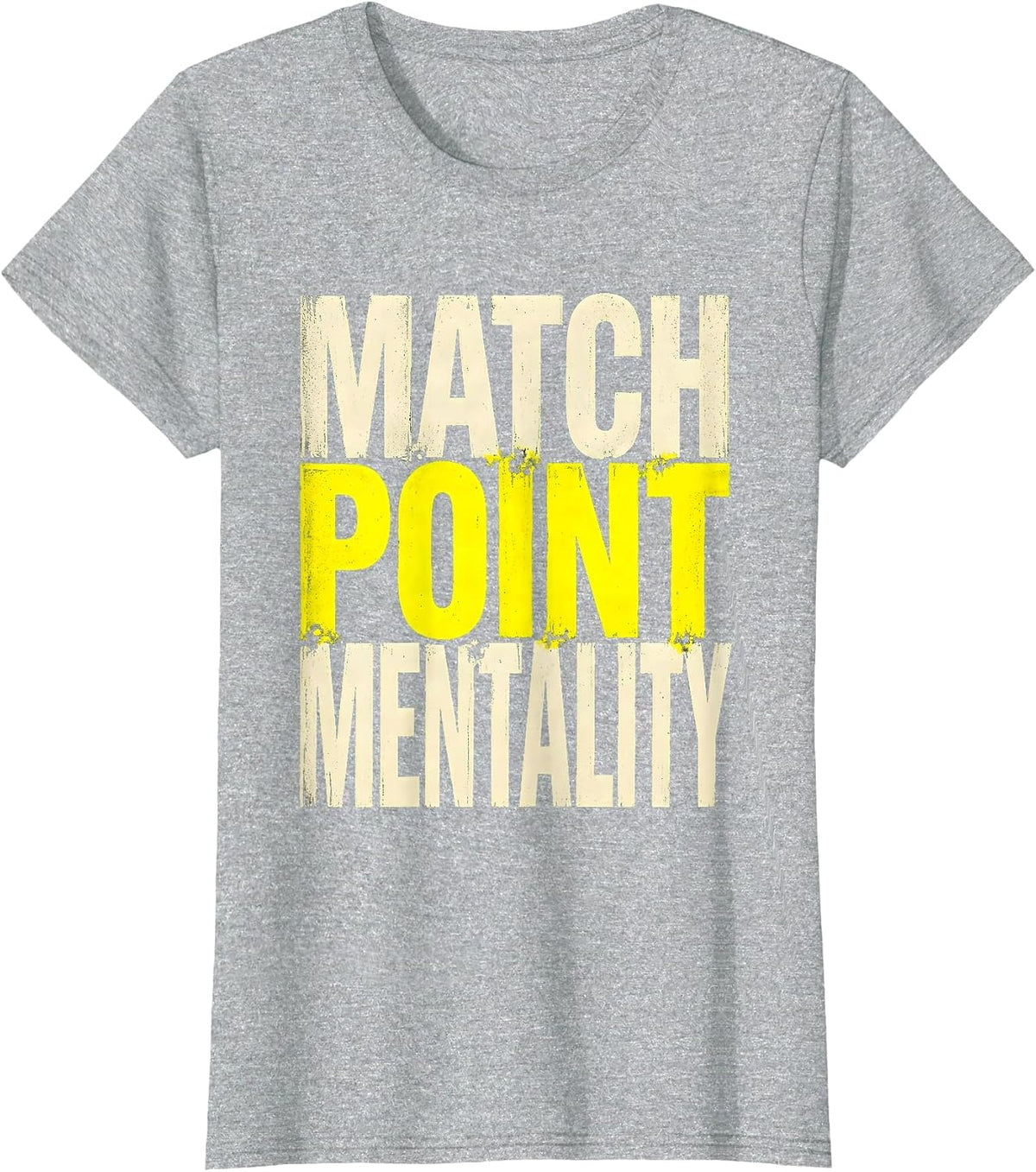 Match Point Mentality Tennis Graphic Design T-Shirt - Heather Grey
