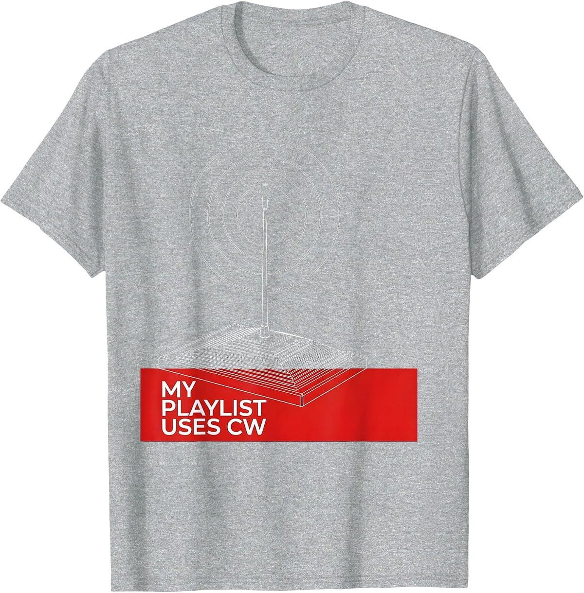 Men's My Playlist Uses CW Funny Ham Radio Operator Humor T-Shirt - Heather Grey