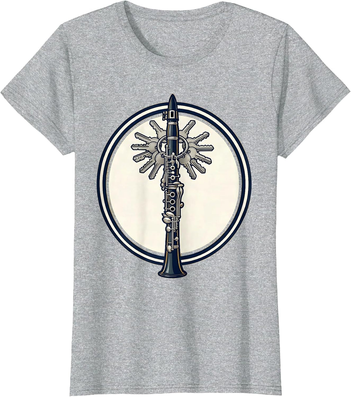 Sealed Clarinet Keys Musician Humor Band Member Gift T-Shirt - Heather Grey