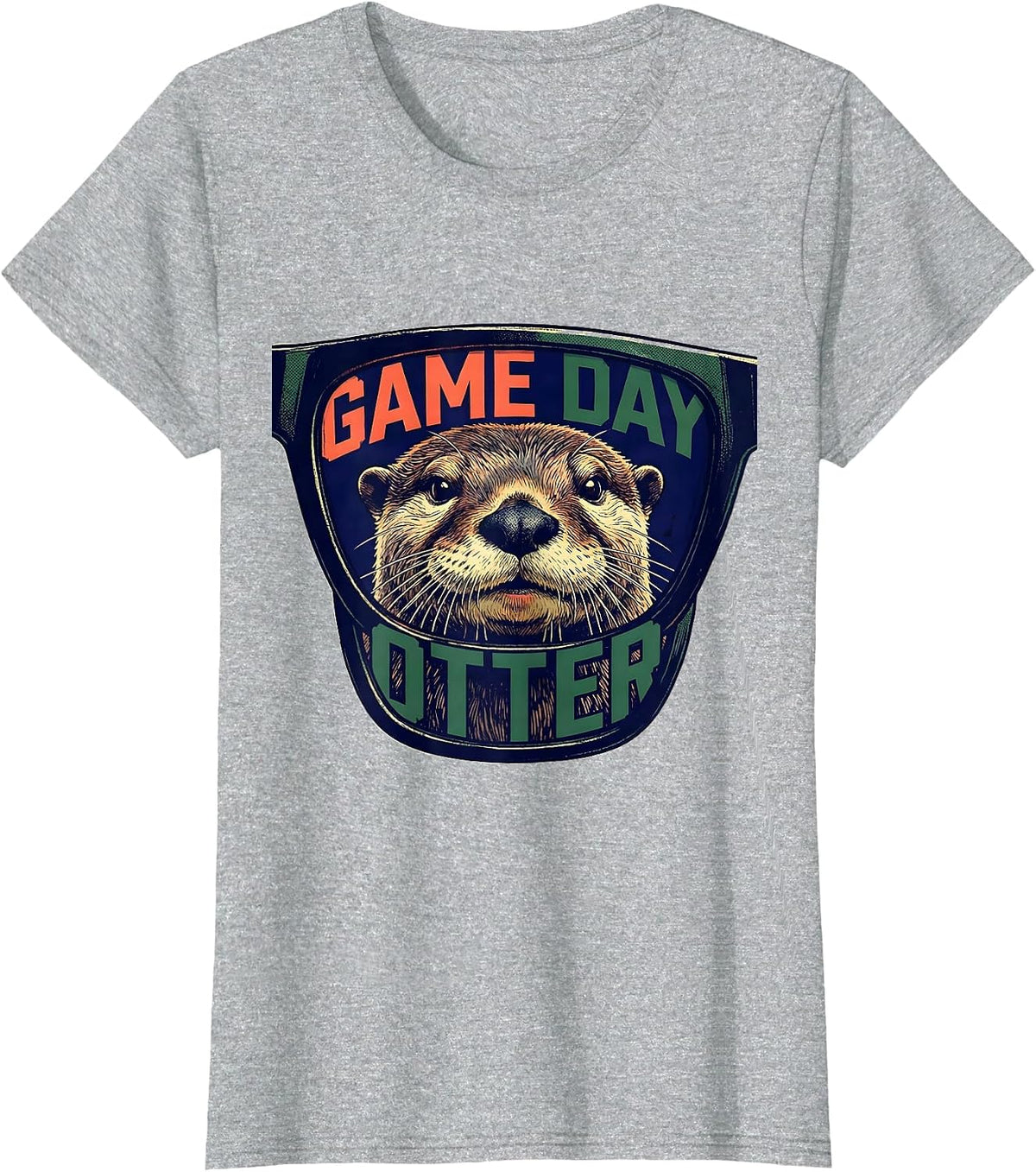 Women's Game Day Otter Funny Animal Lover Sports Fan Mascot T-Shirt - Heather Grey