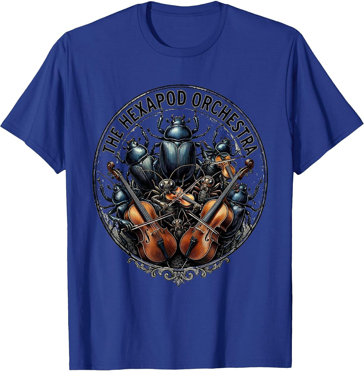 The Hexapod Orchestra Vintage Insect Band Music Lover T-Shirt - Royal Blue
