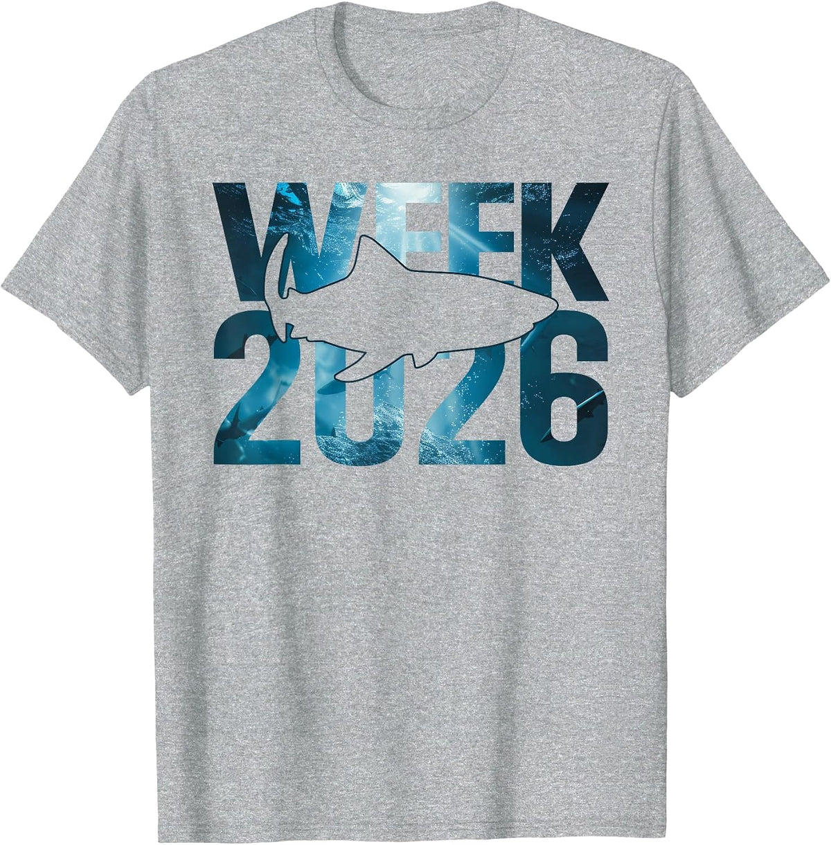 Week 2026 Shark Lover Ocean Animal Wildlife Beach Fishing T-Shirt - Heather Grey