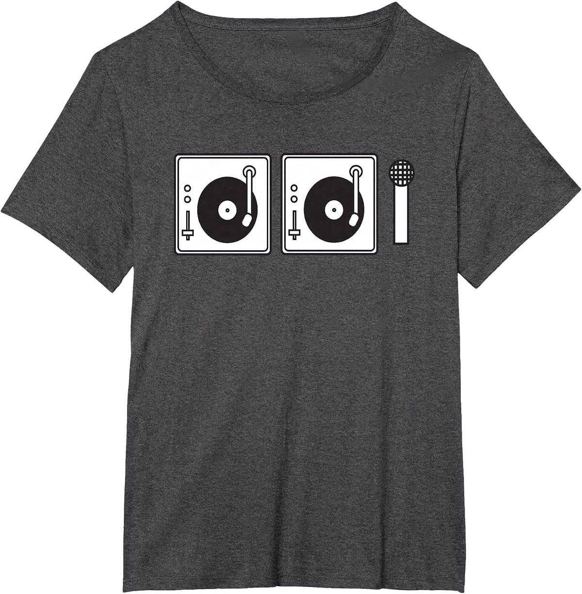 2 Turntables and a Microphone T-Shirt T-Shirt - Dark Heather Grey