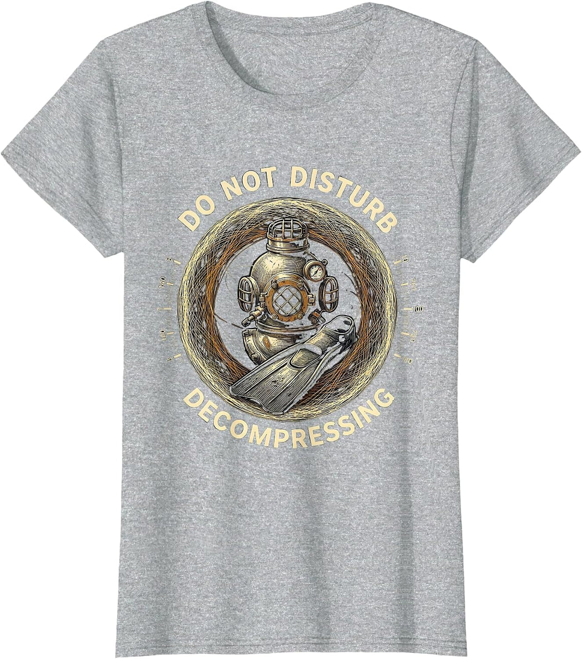 Do Not Disturb Decompressing Funny Scuba Diver Gift T-Shirt - Heather Grey