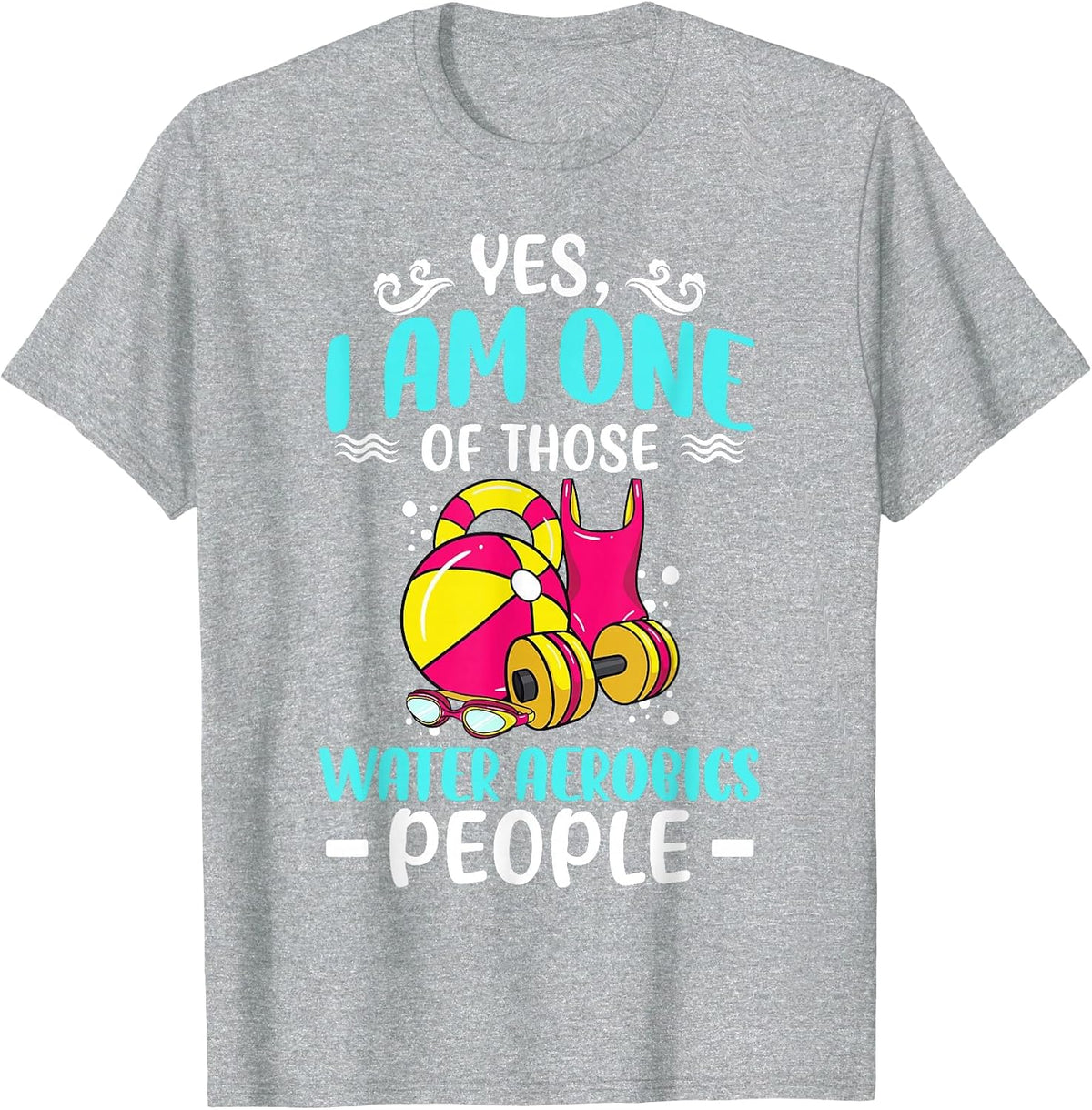 Water Aerobics Swimming Pool Workout Exercise T-Shirt - Heather Grey