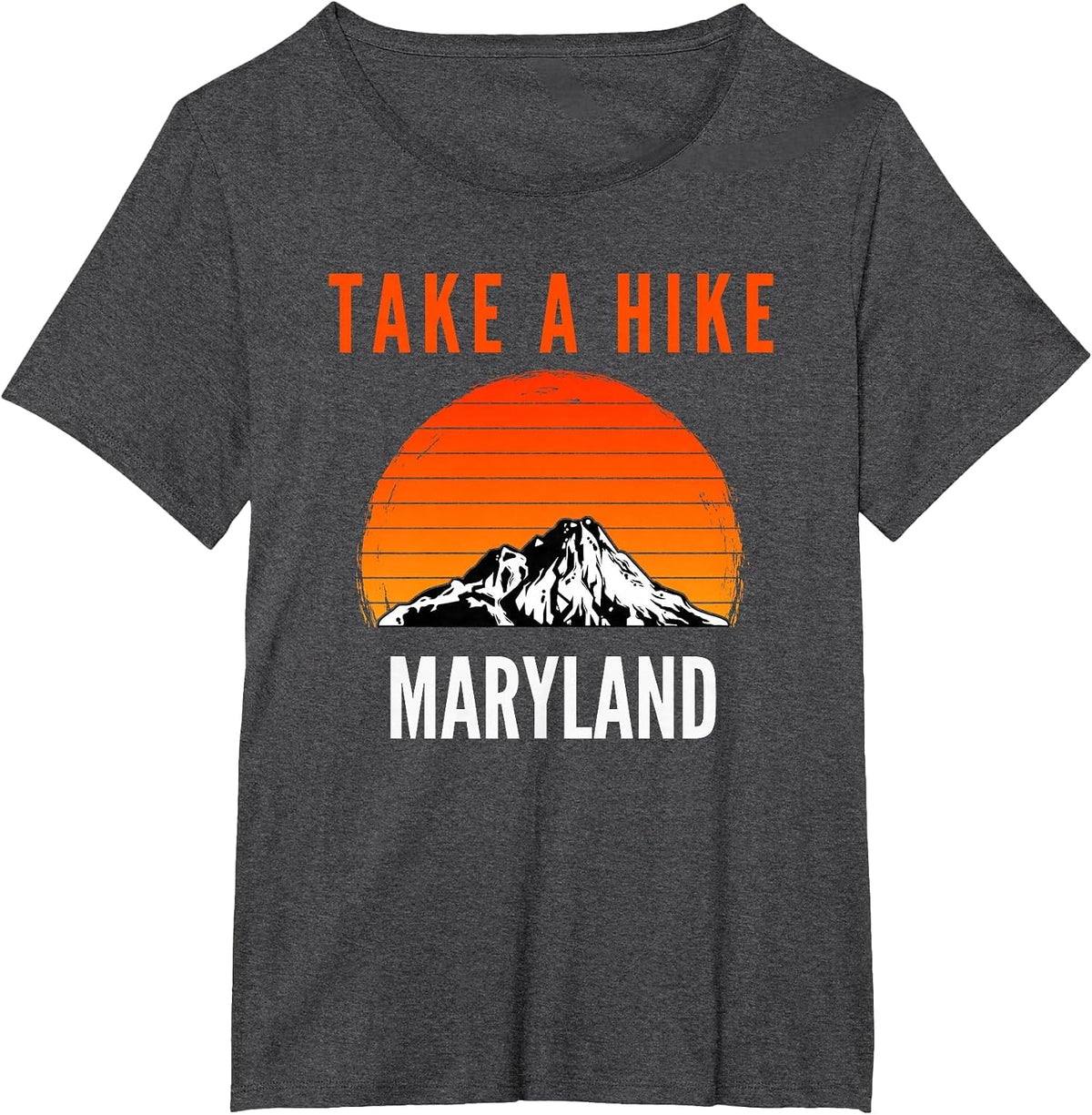 Take a Hike Maryland Sunset Mountain Hiking Hiker T-Shirt - Dark Heather Grey