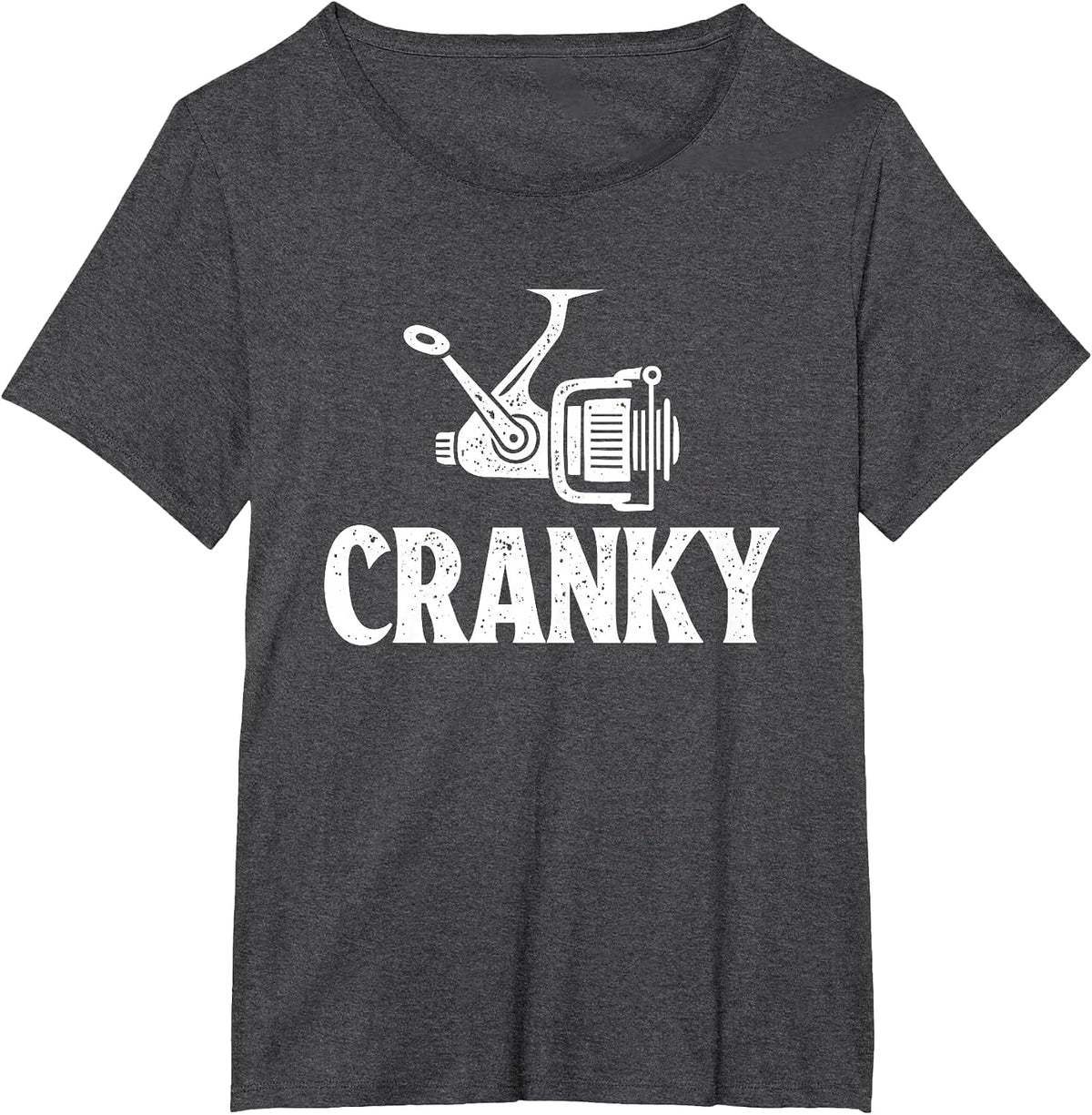 Cranky - Fishing Lover Fisherman Angler Angling T-Shirt - Dark Heather Grey