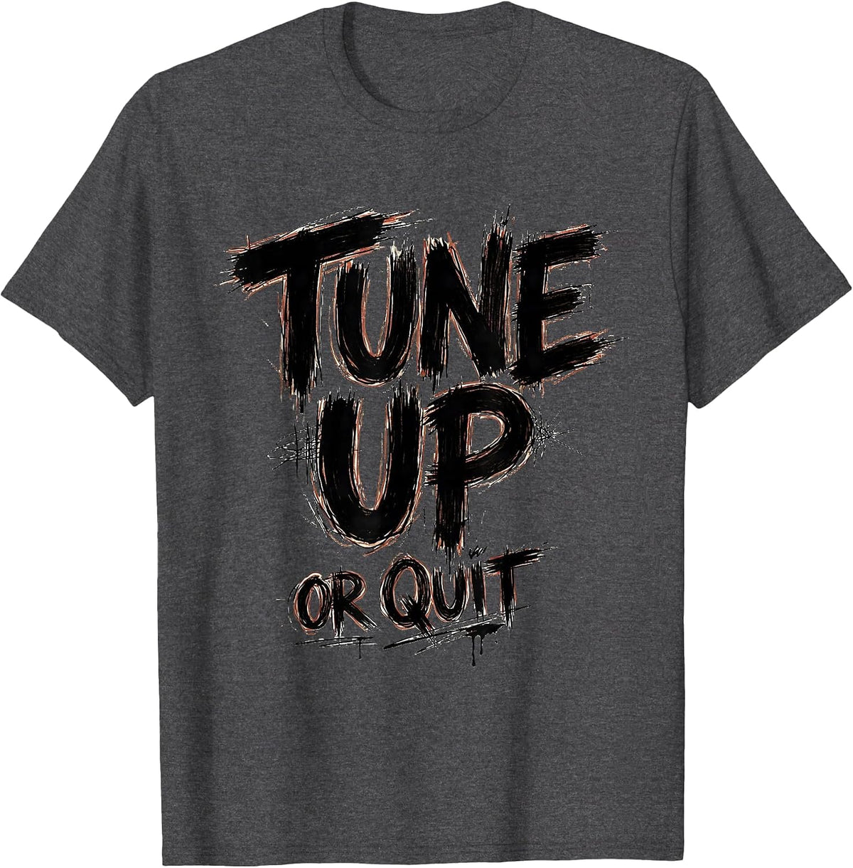 Men's Tune Up or Quit Bold Mechanic Graphic Design T-Shirt - Dark Heather Grey