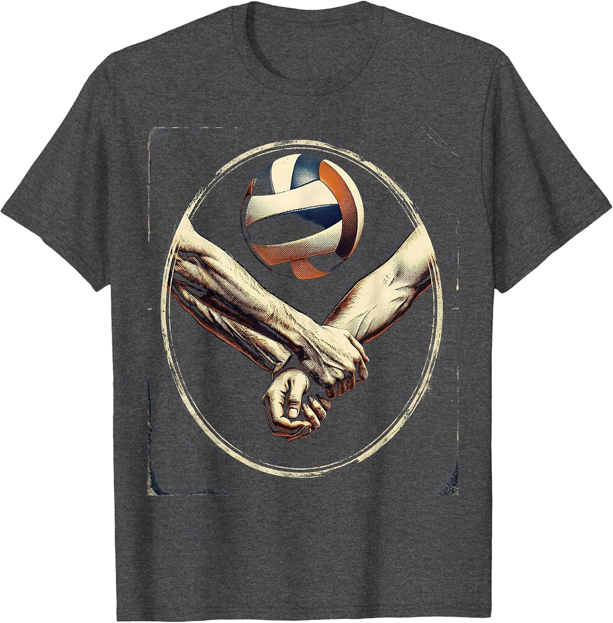 Volleyball Forearm Pass Receive Graphic Design T-Shirt - Dark Heather Grey