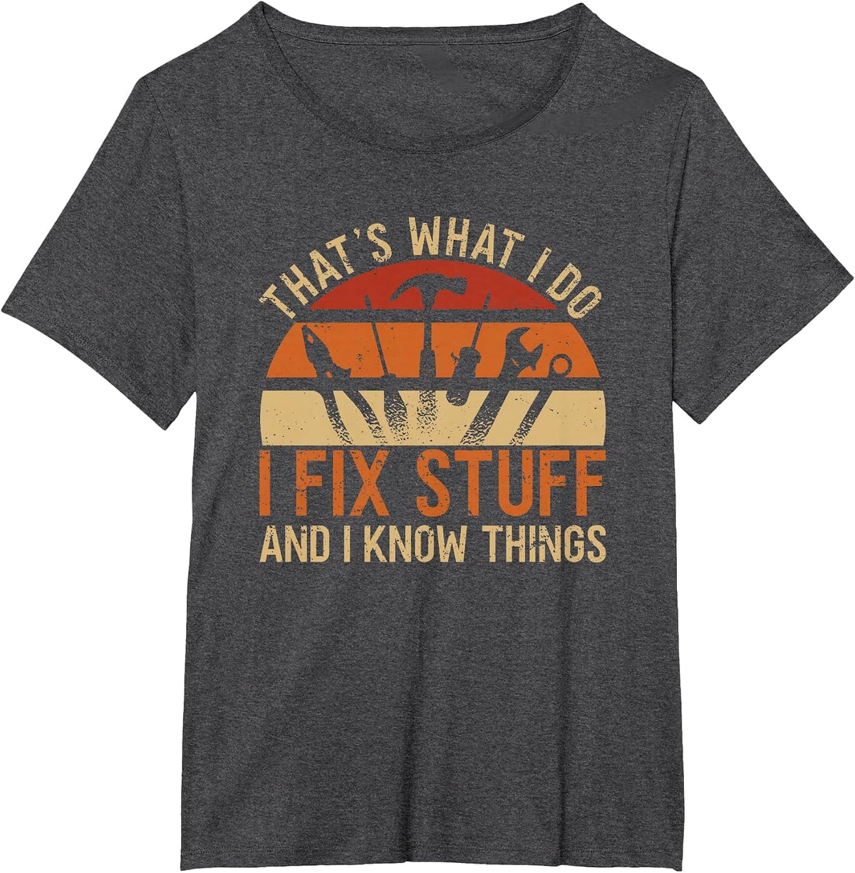 Mechanic I Fix Stuff and I Know Things T-Shirt - Dark Heather Grey