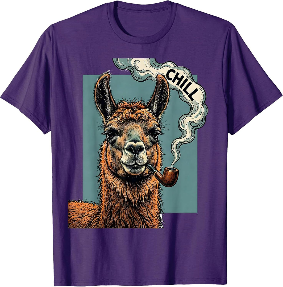 Chill Funny Llama Stoner Cannabis Humor Novelty T-Shirt - Purple