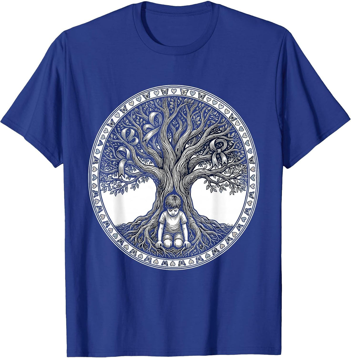 Men's Down Syndrome Awareness Tree Planting Growth Art T-Shirt - Royal Blue