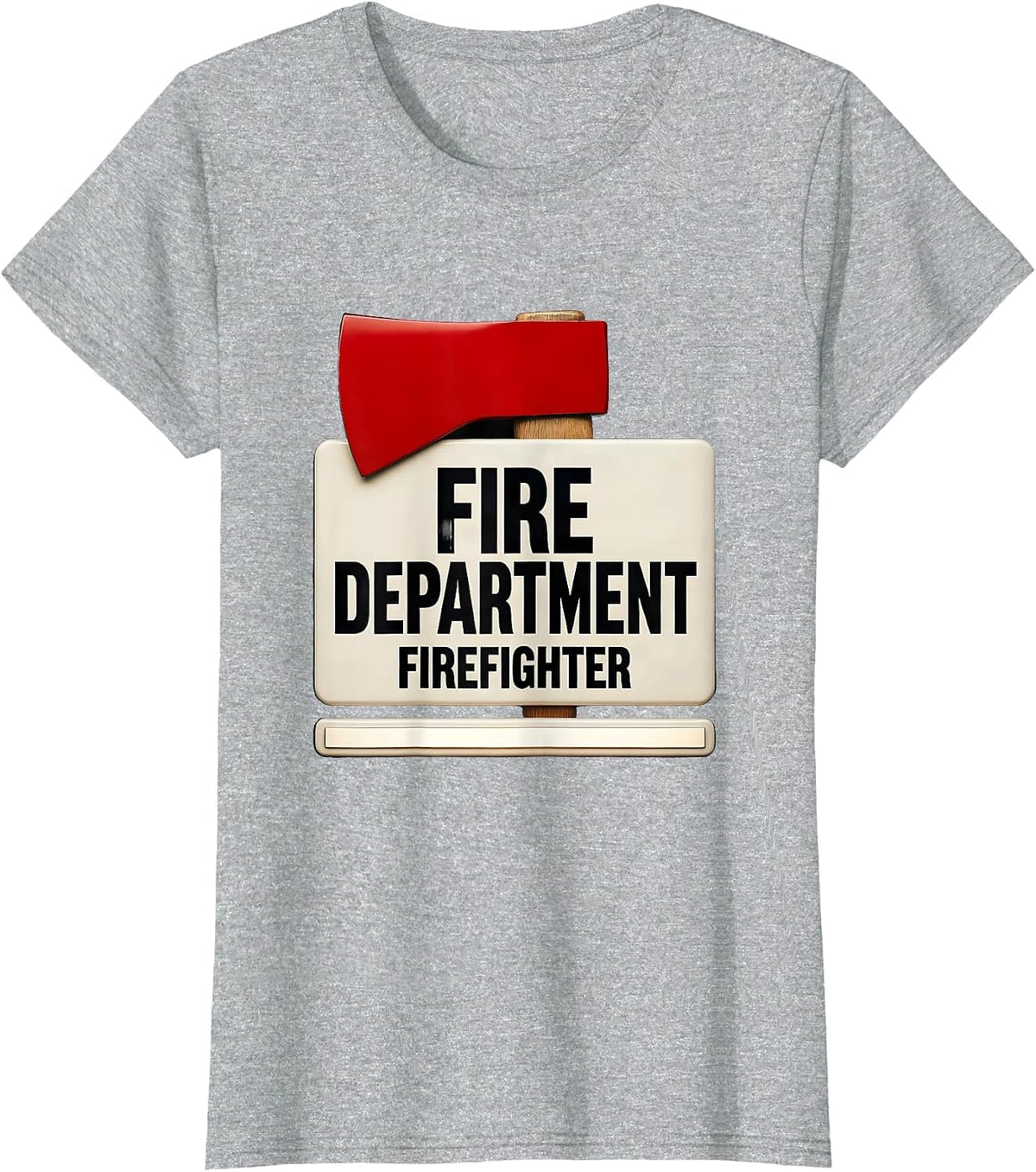 FIRE DEPARTMENT FIREFIGHTER Funny Fireman Halloween Costume T-Shirt - Heather Grey
