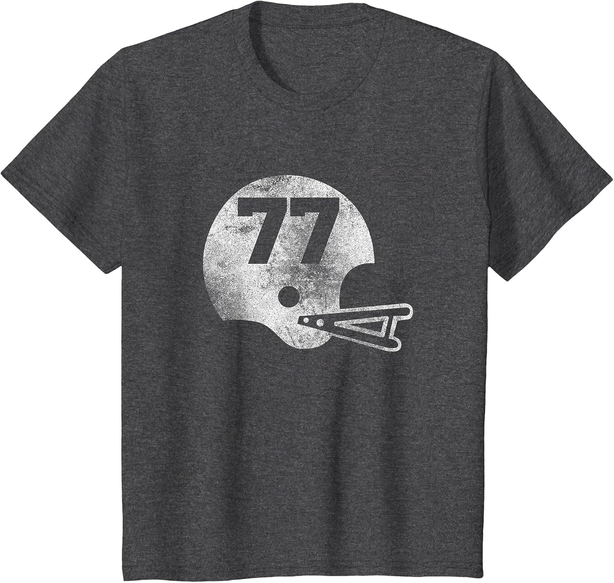 Vintage Football Jersey No. 77 T-Shirt Player No T-Shirt - Dark Heather Grey