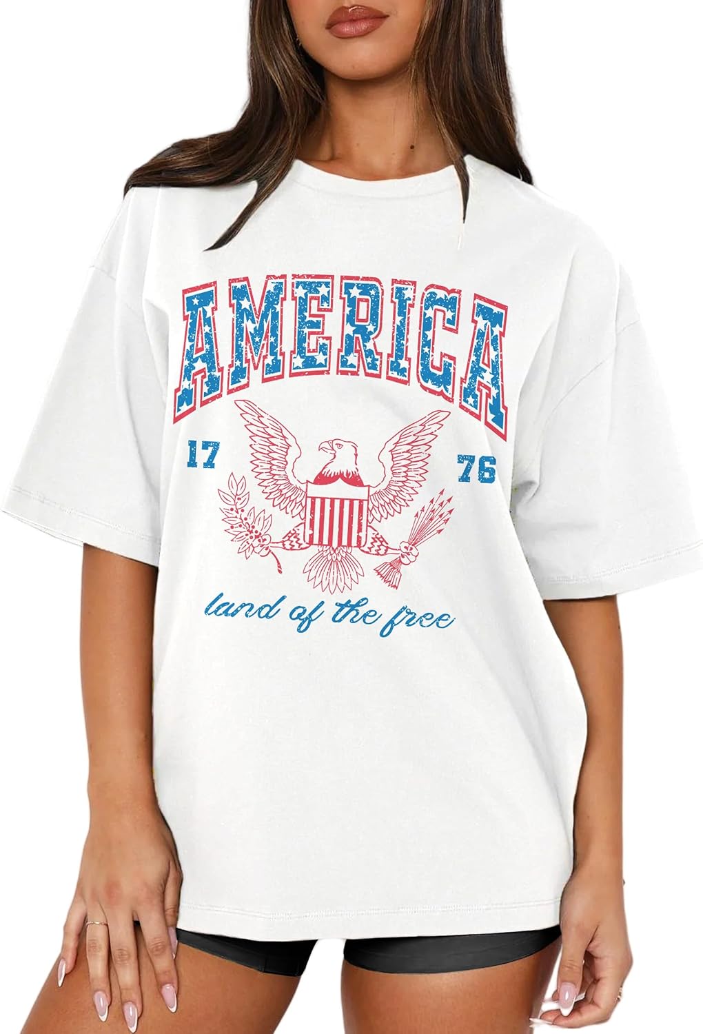 Women's Floral Graphic Tees Short Sleeve Casual T-Shirts Boho Style Tops - White-y
