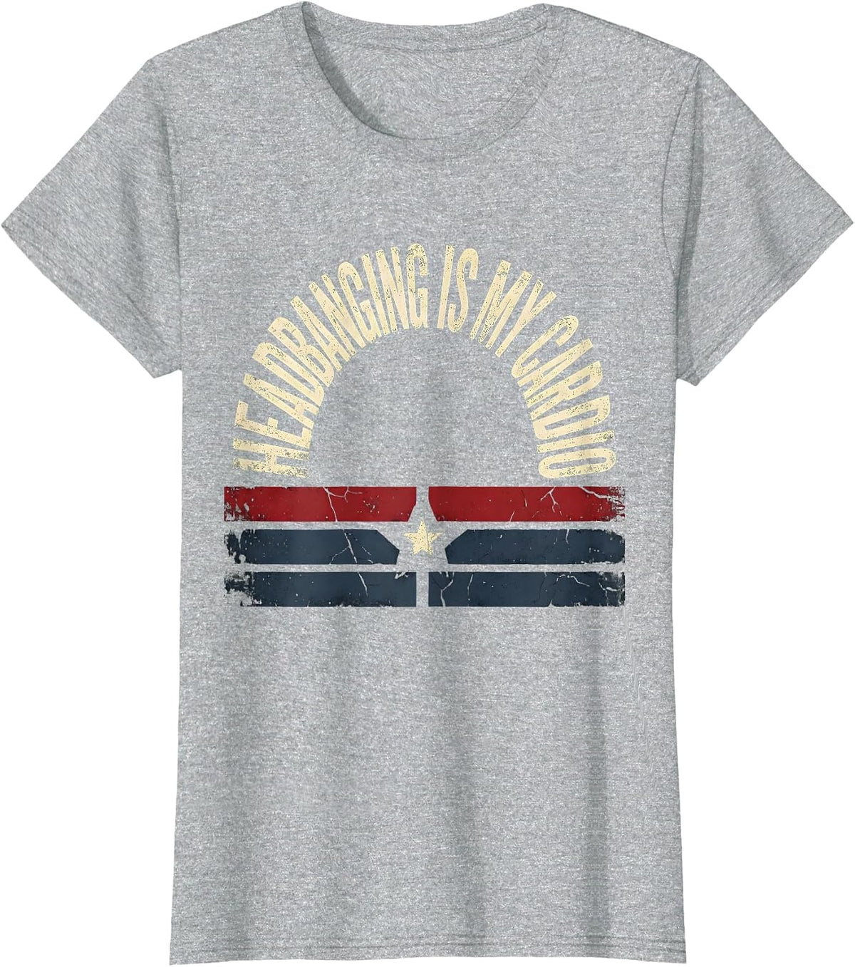 Headbanging Is My Cardio Rock Music Design T-Shirt - Heather Grey