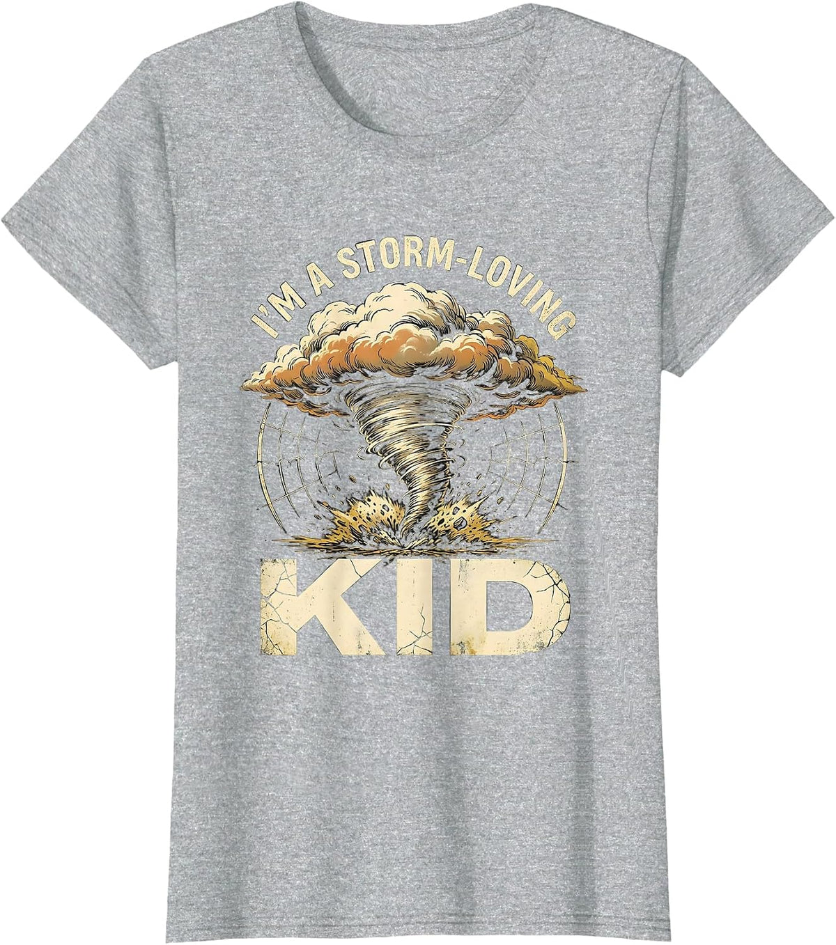 Women's I'm A Storm-Loving Kid Distressed Tornado Chaser Weather T-Shirt - Heather Grey