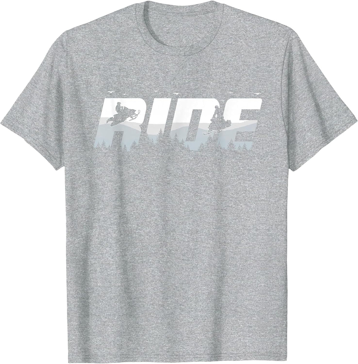 Snowmobile Ride Motor Sled Racing Winter Mountain Sports Fan T-Shirt - Heather Grey