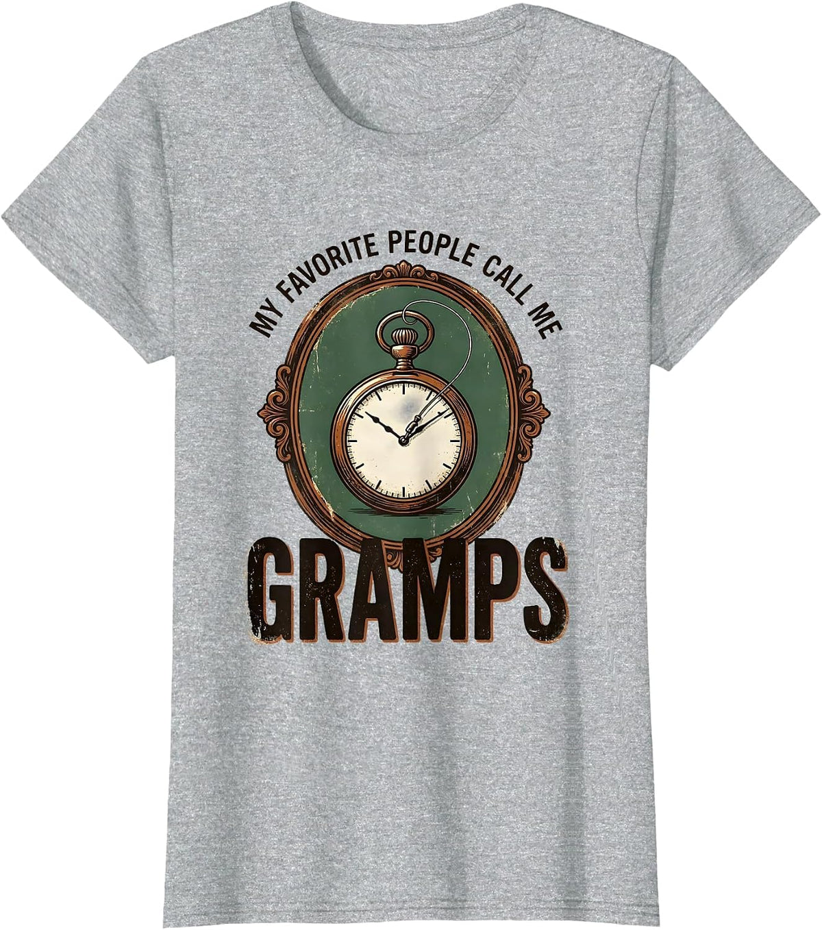 My Favorite People Call Me Gramps Vintage Grandpa Funny T-Shirt - Heather Grey