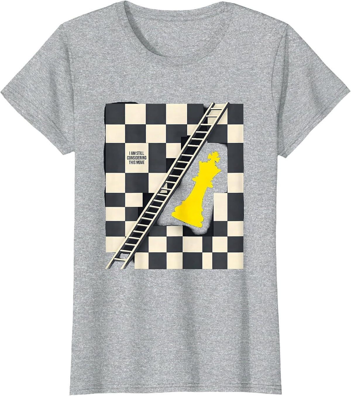 I Am Still Considering This Move Geometric Chess Player T-Shirt - Heather Grey
